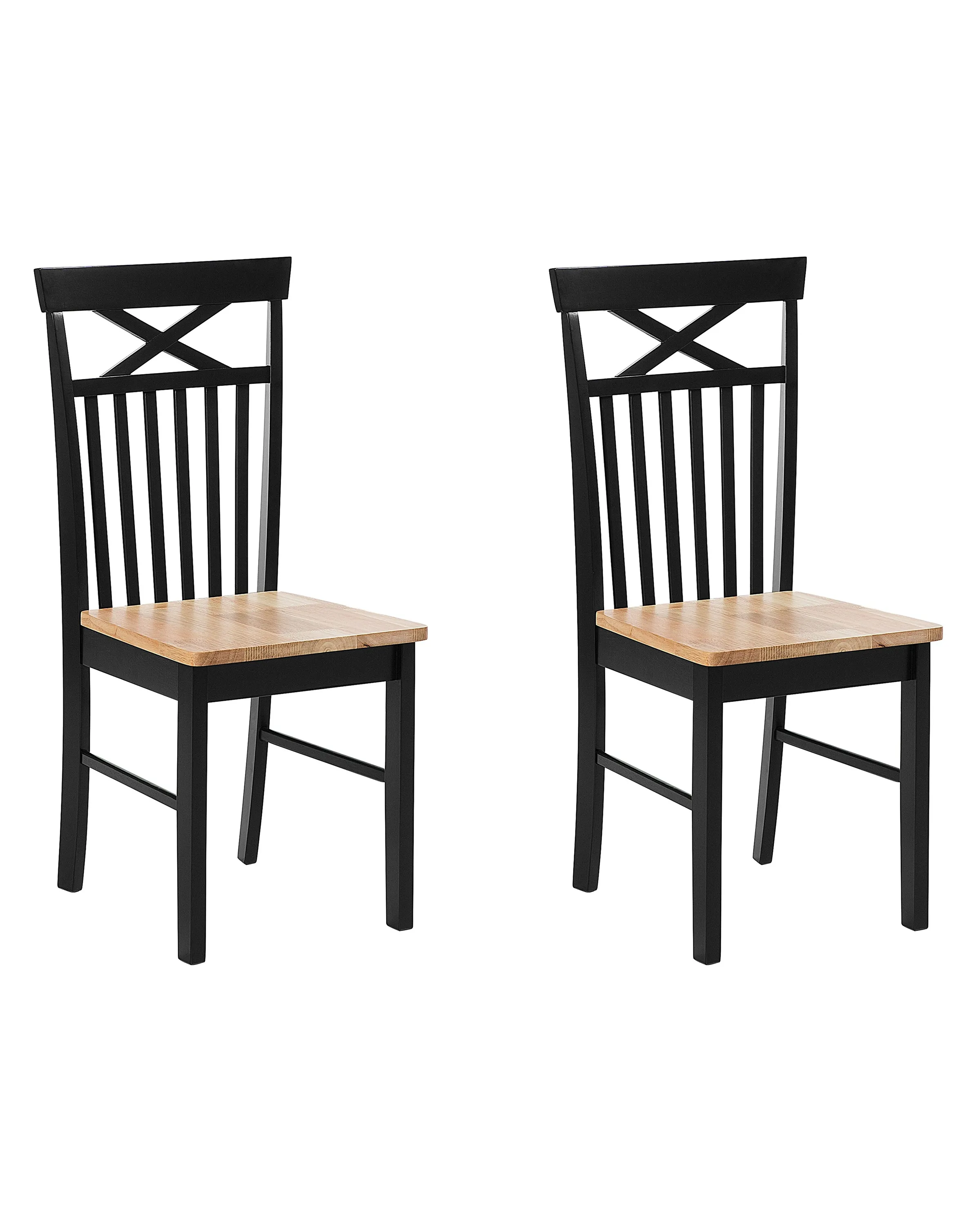 Conjunto de 2 sillas de comedor HOUSTON Madera Negro