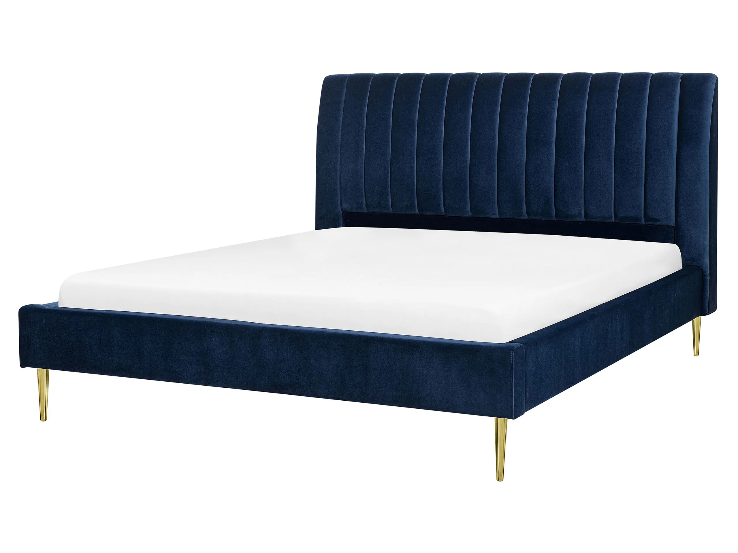 Cama Terciopelo MARVILLE 160 x 200 cm Azul marino