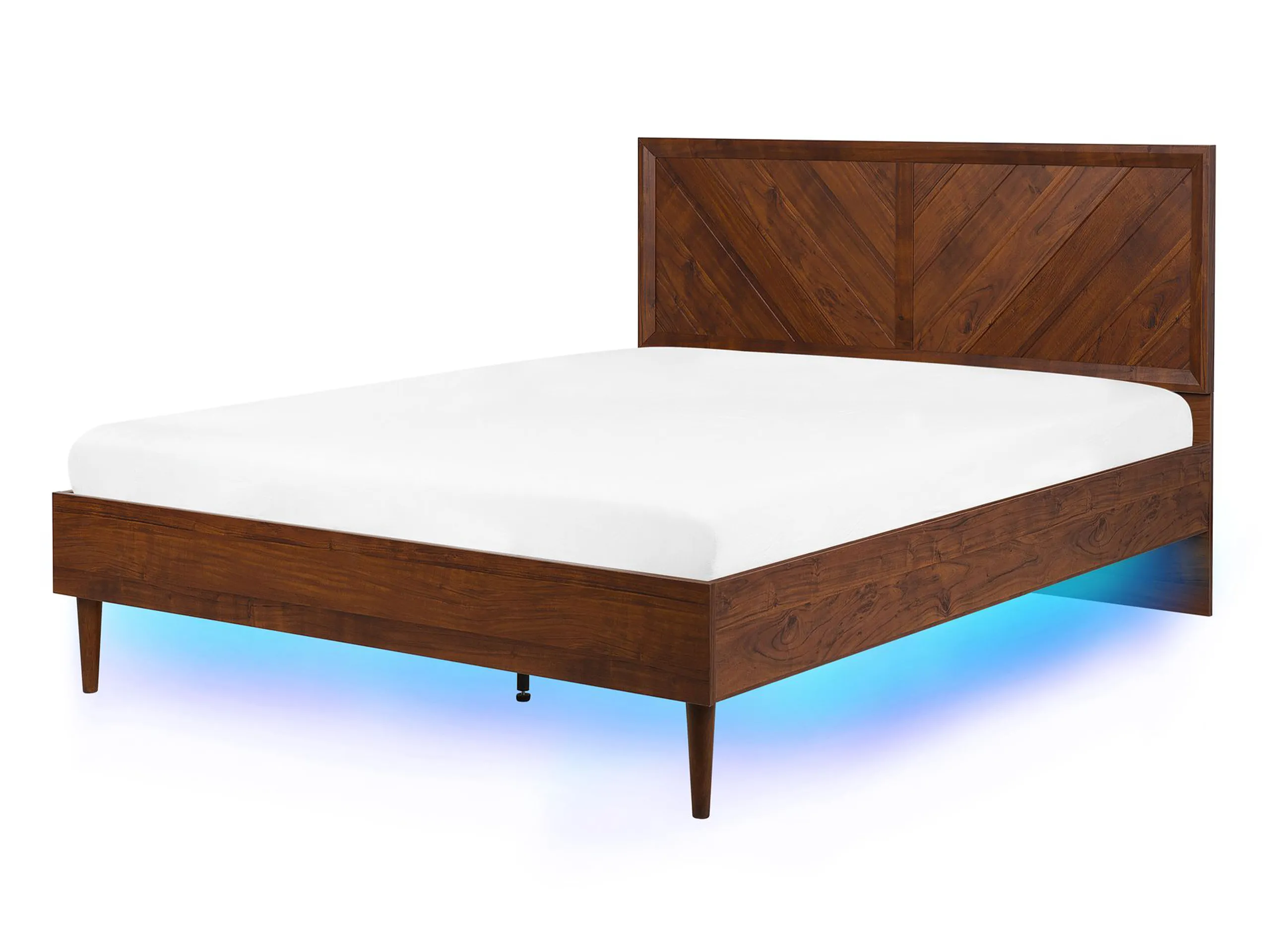 Cama LED MIALET 140 x 200 cm Marrón oscuro
