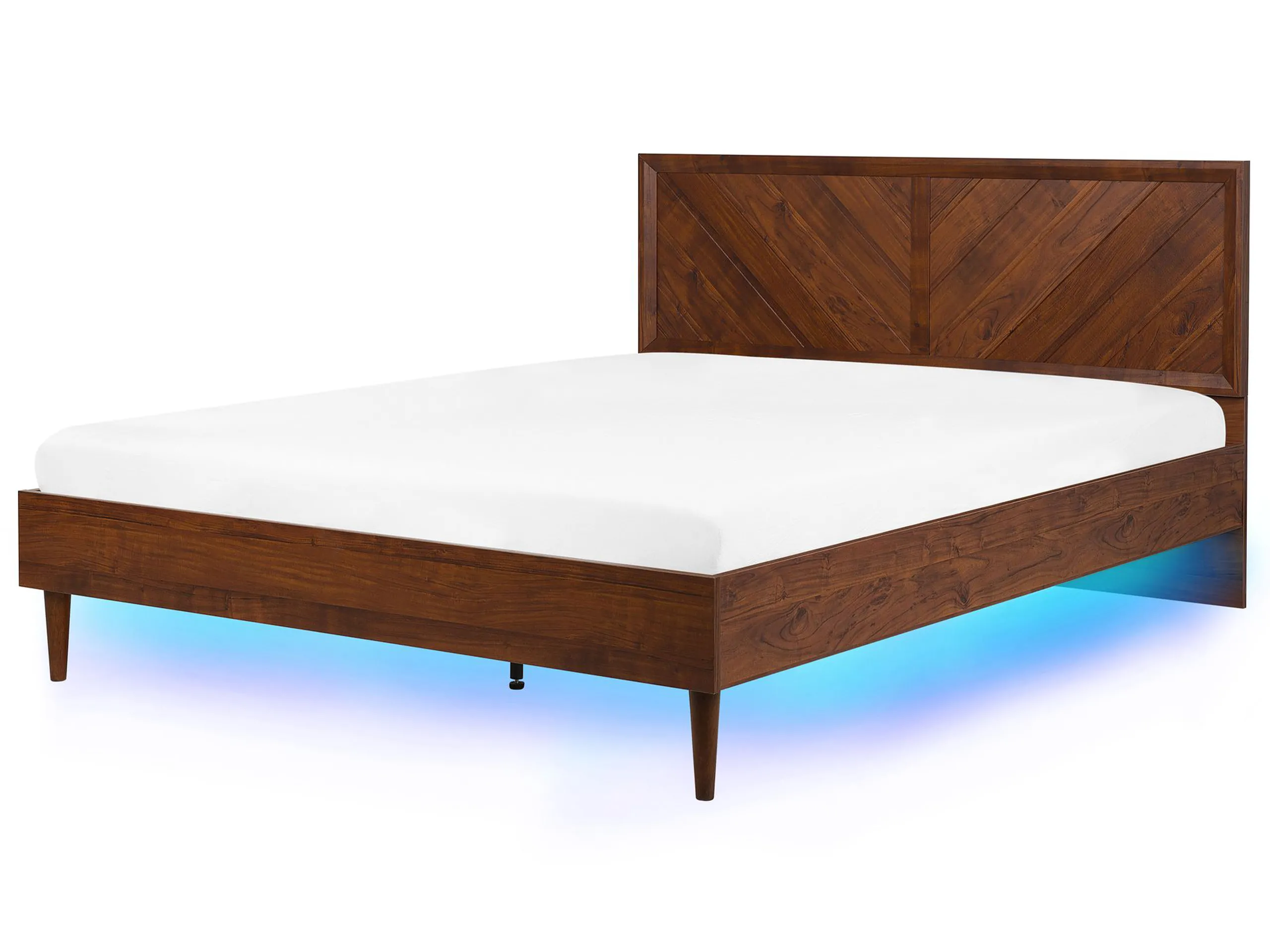 Cama LED MIALET 180 x 200 cm Marrón oscuro