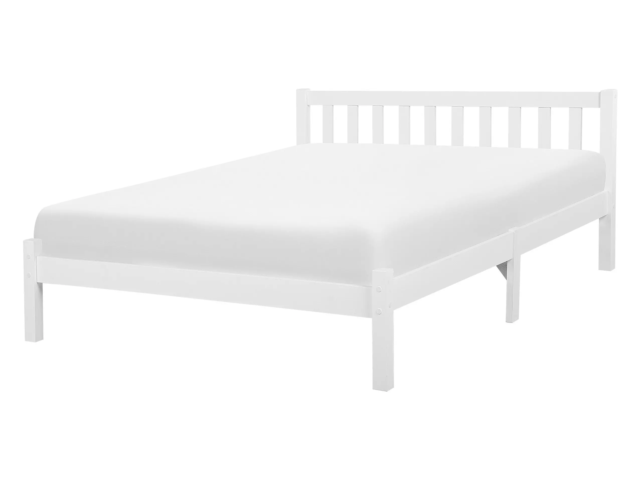 Cama Madera de pino FLORAC 140 x 200 cm Blanco