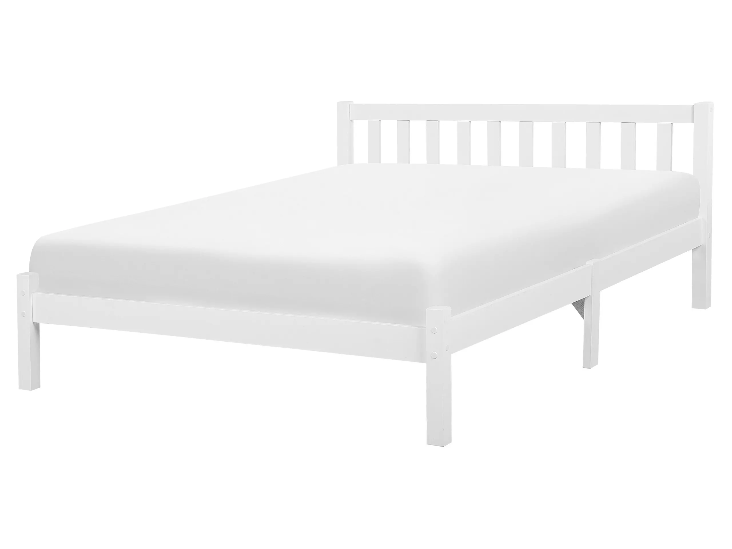 Cama Madera de pino FLORAC 160 x 200 cm Blanco