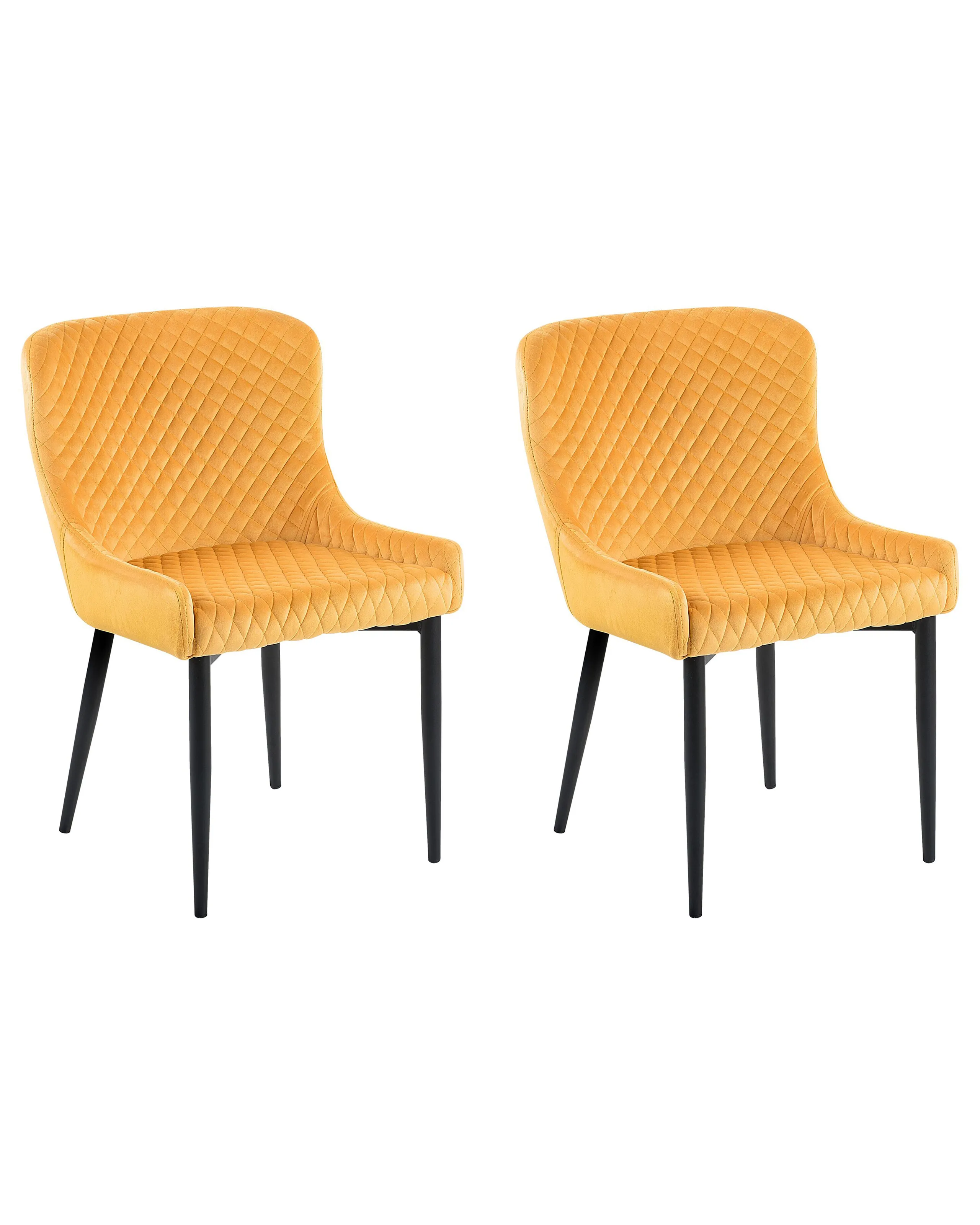 Conjunto de 2 sillas de comedor SOLANO Terciopelo Amarillo