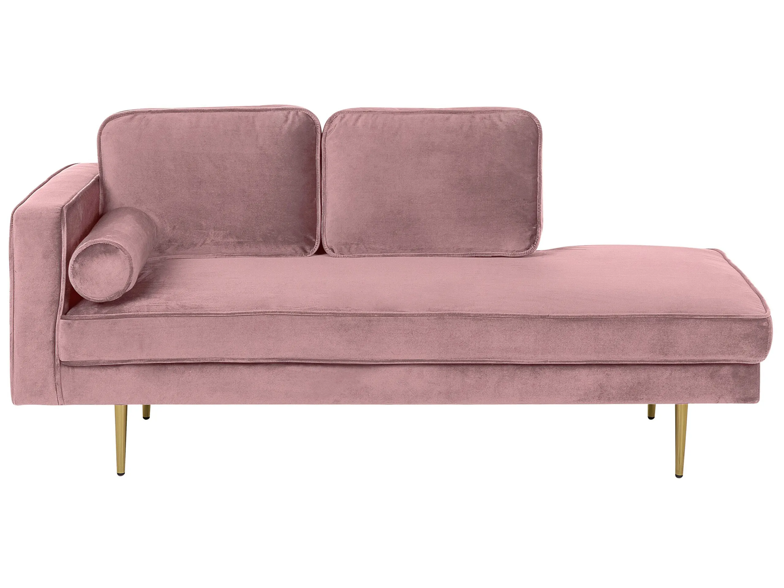 Chaise longue izquierdo MIRAMAS Terciopelo Rosa