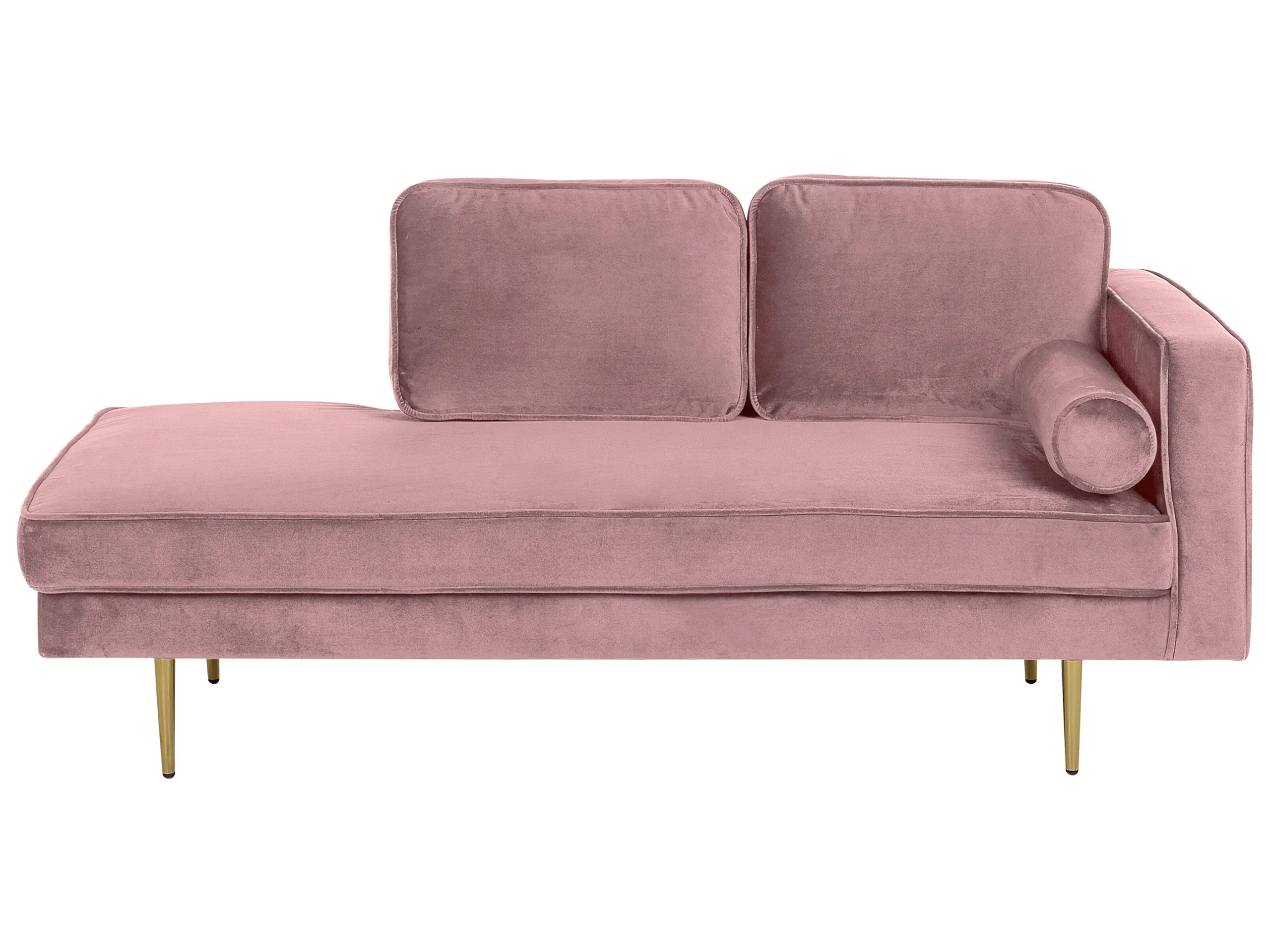 Chaise longue derecho MIRAMAS Terciopelo Rosa