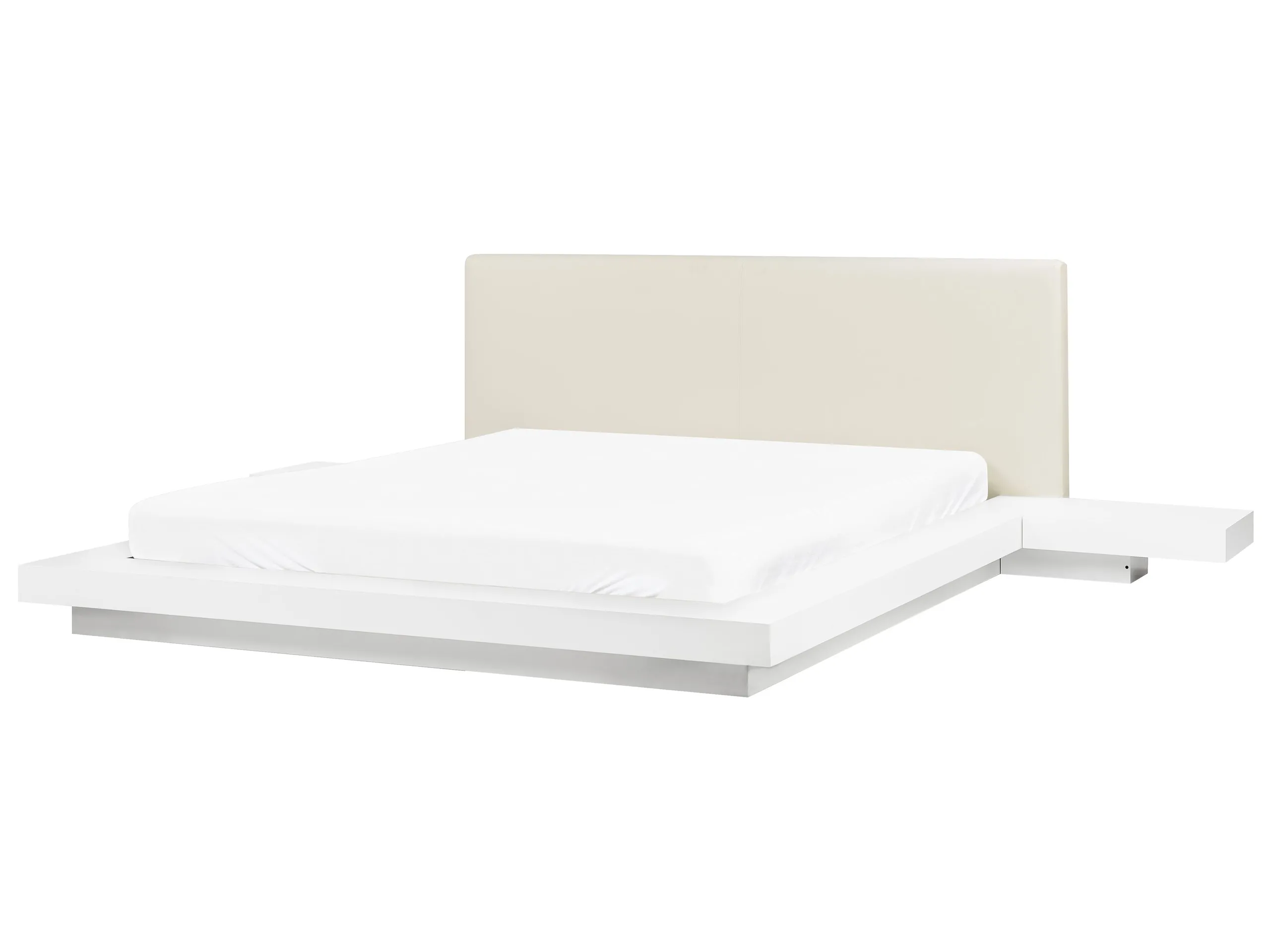 Cama de agua Piel sintética ZEN 160 x 200 cm Blanco