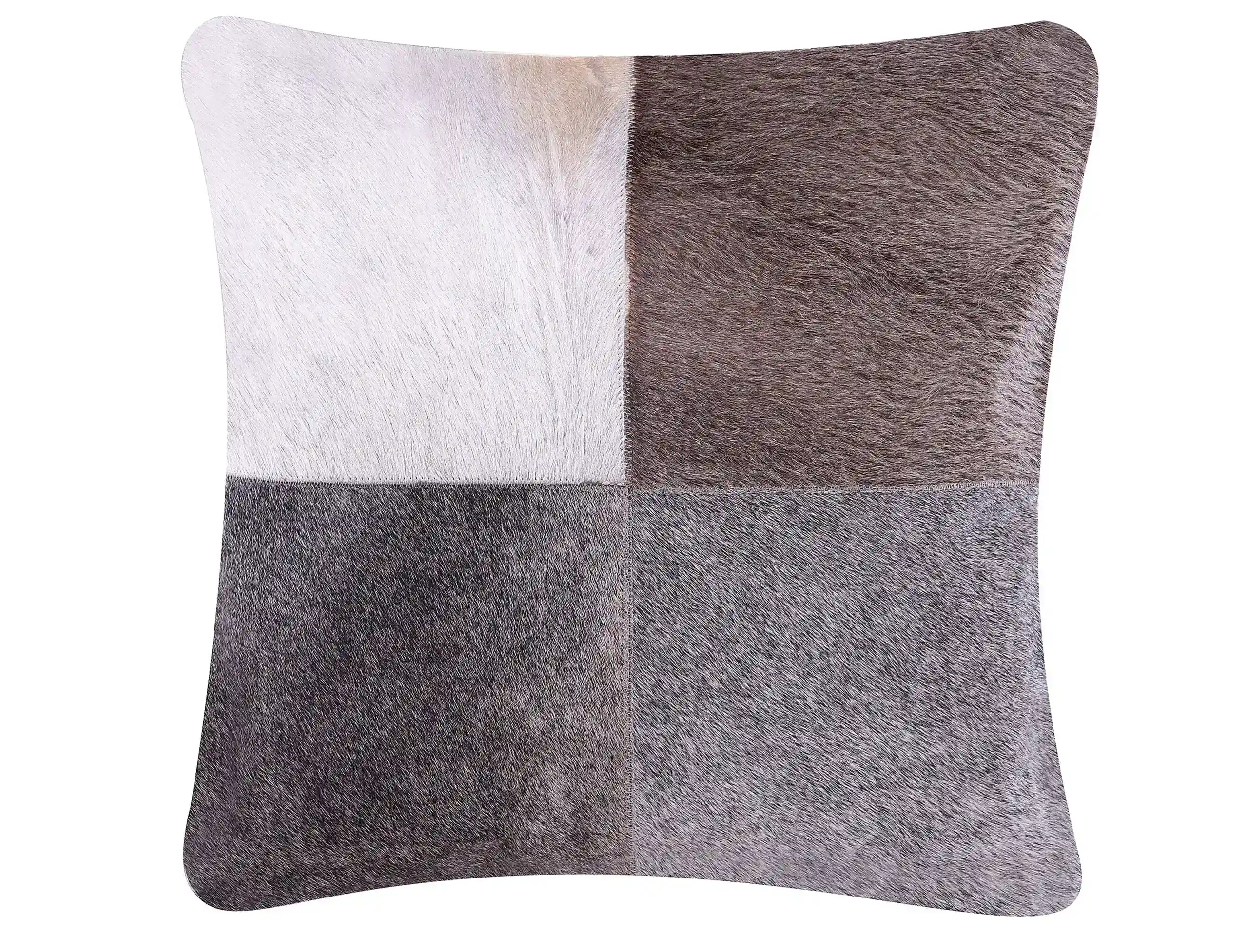 Cojín decorativo NELLAD Piel 45 x 45 cm Gris Retazos