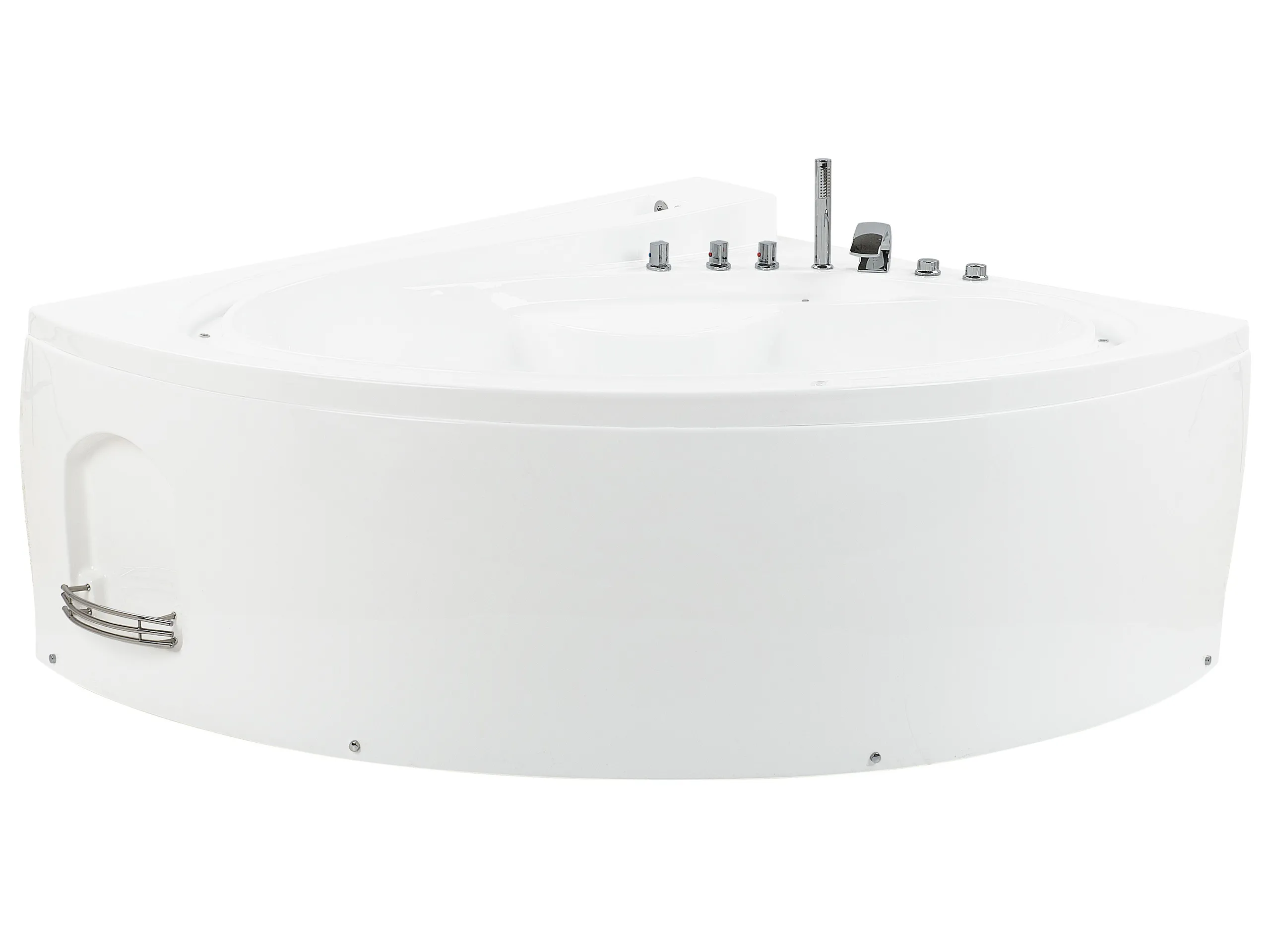 Bañera de hidromasaje LED esquinera PELICAN 206 x 165 cm Blanco