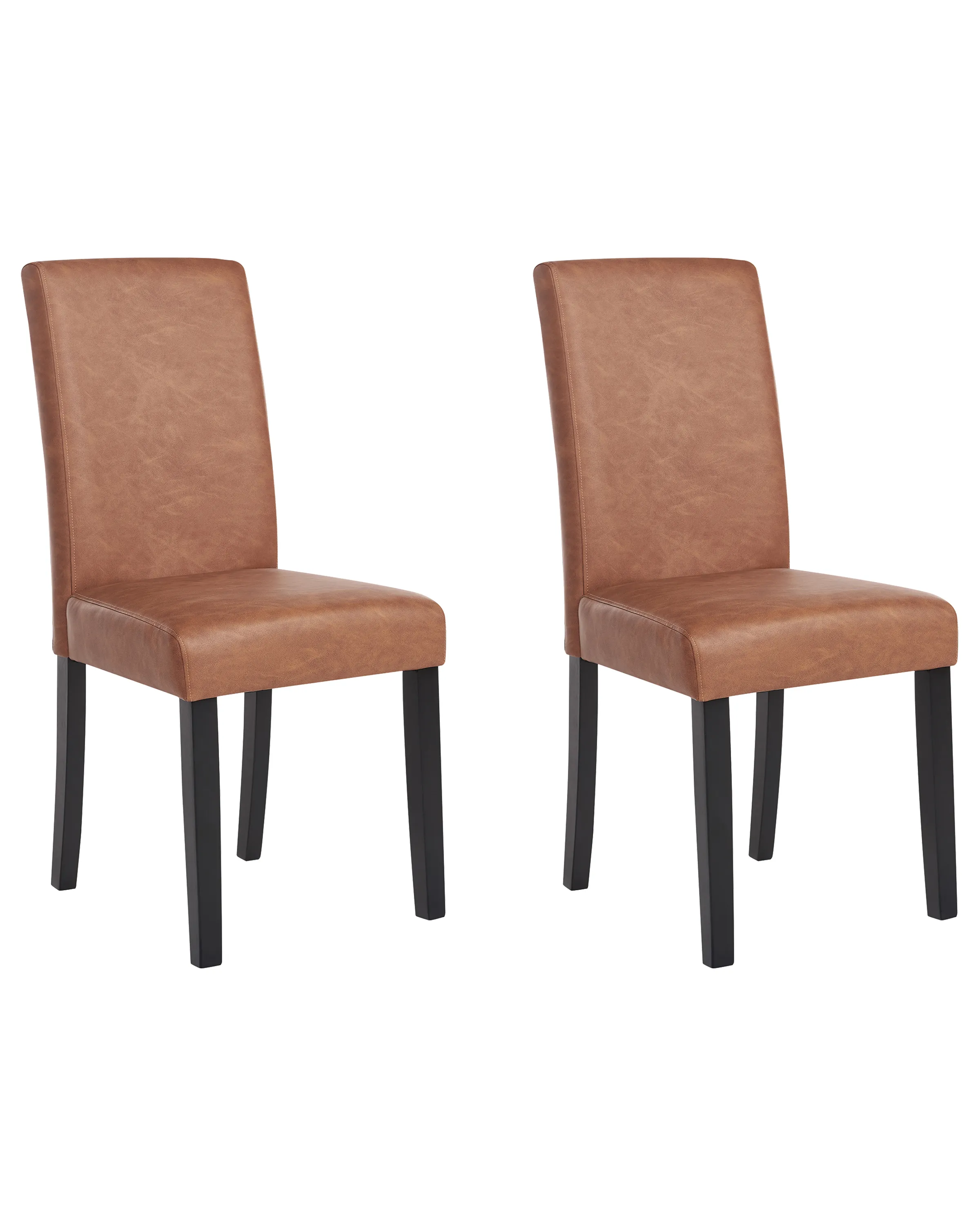 Conjunto de 2 sillas de comedor BROADWAY Piel sintética Marrón dorado