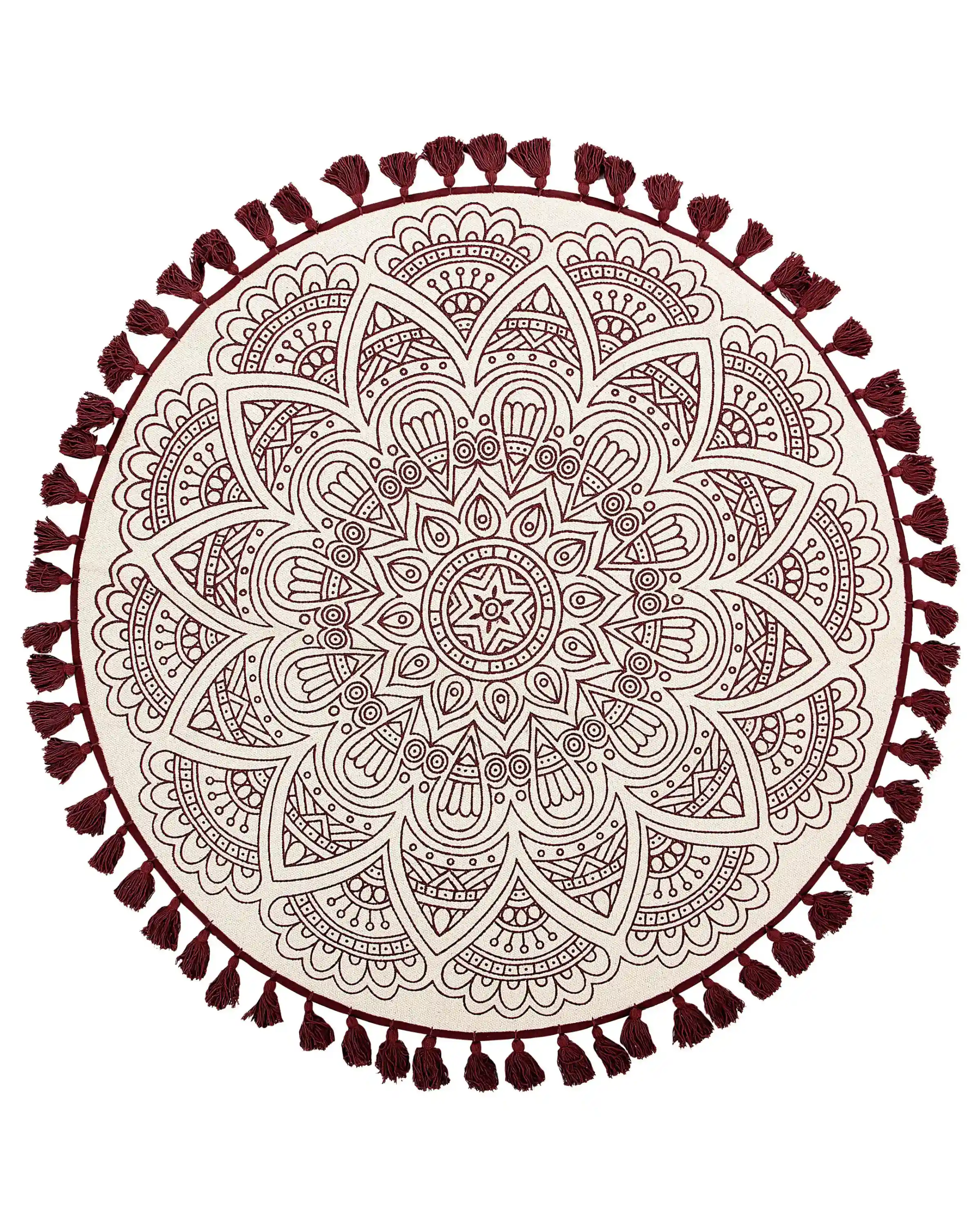 Alfombra AYAKLI Rojo ø 120 cm Algodón