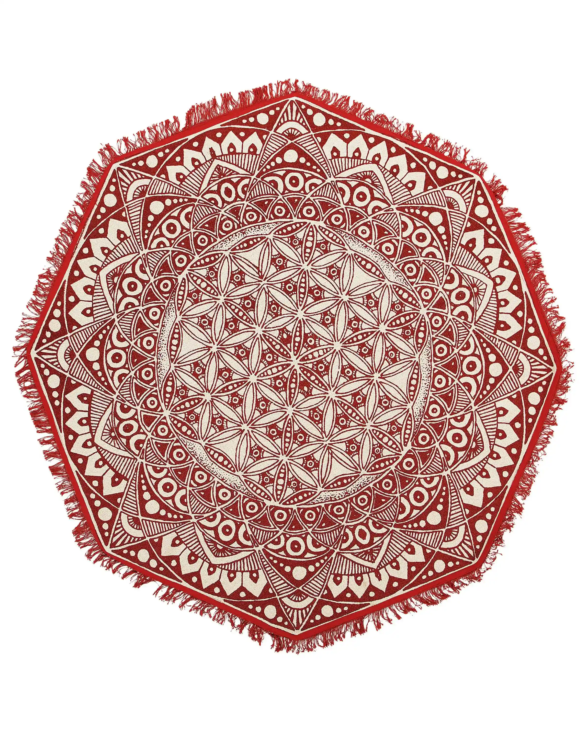 Alfombra MEZITILI Rojo ø 120 cm Algodón