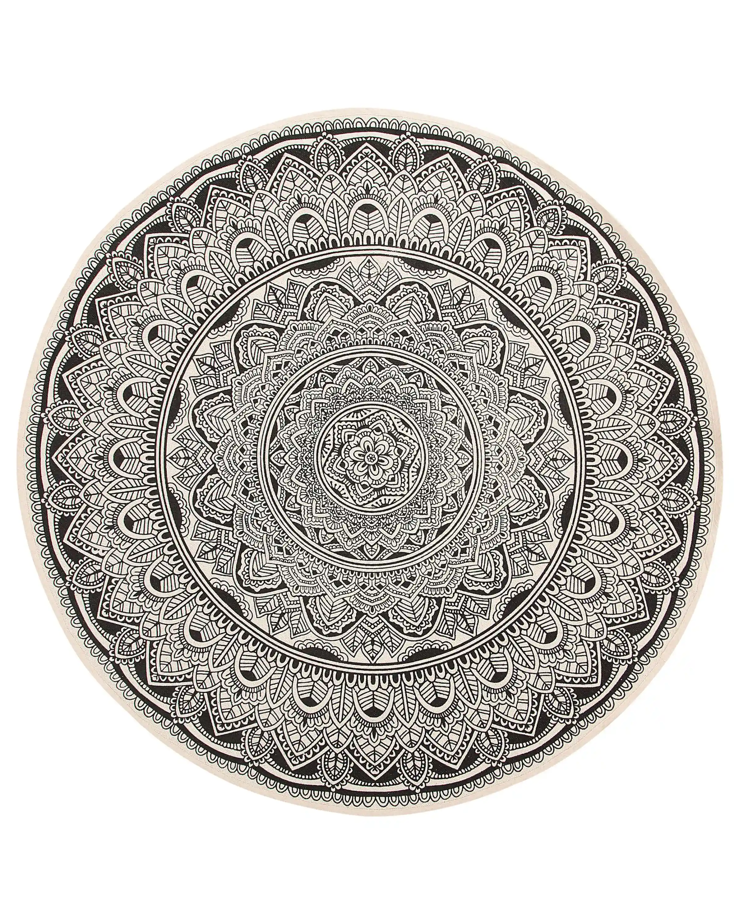 Alfombra HIZAN Negro ø 120 cm Algodón
