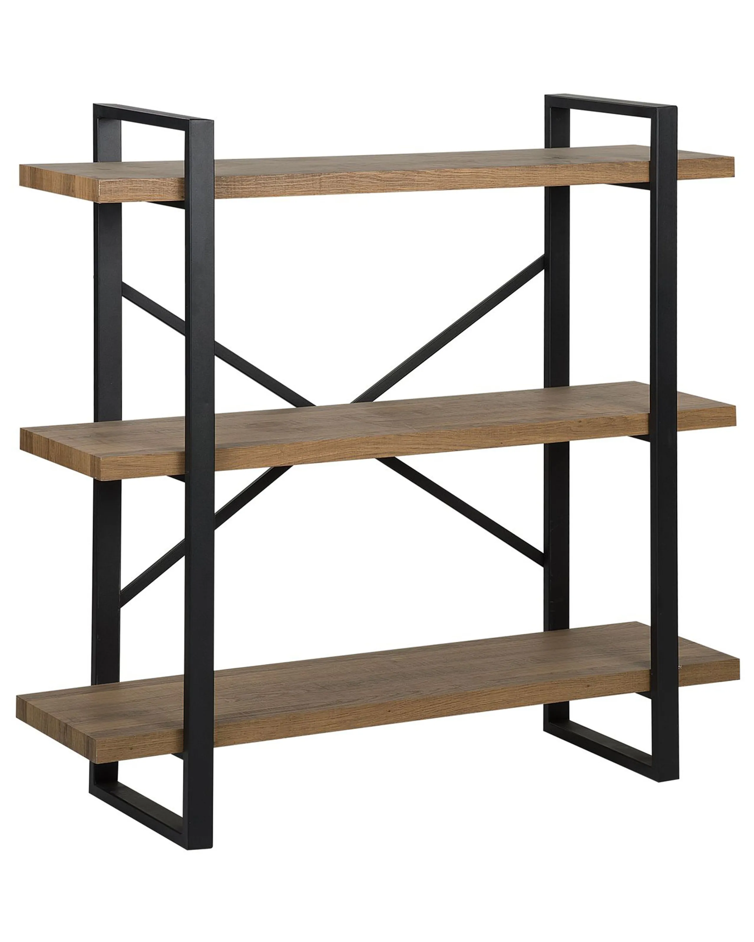 3 Tier Shelving Unit TIMBER 111 cm Dark Brown
