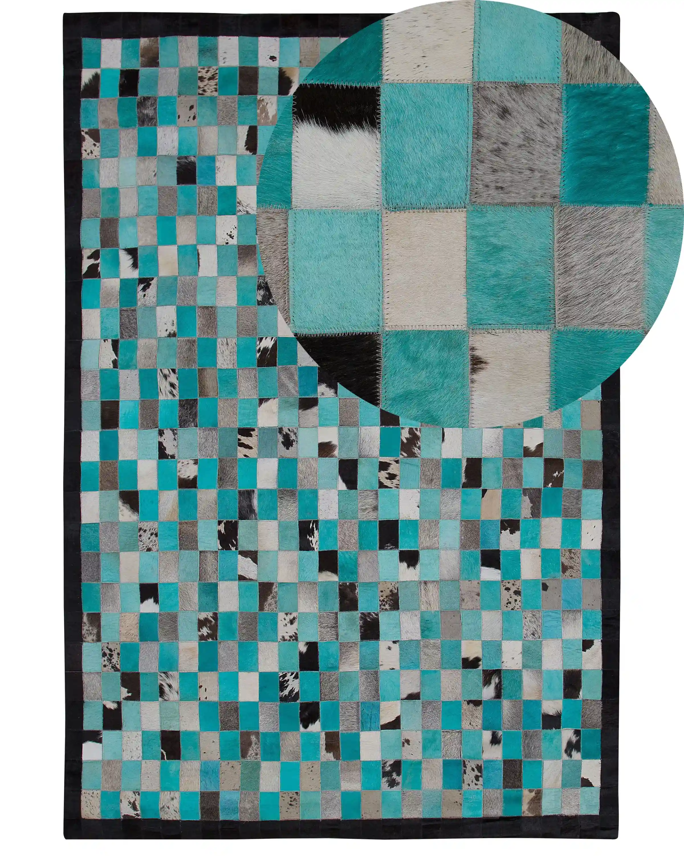 Alfombra NIKFER Turquesa 160 x 230 cm Piel