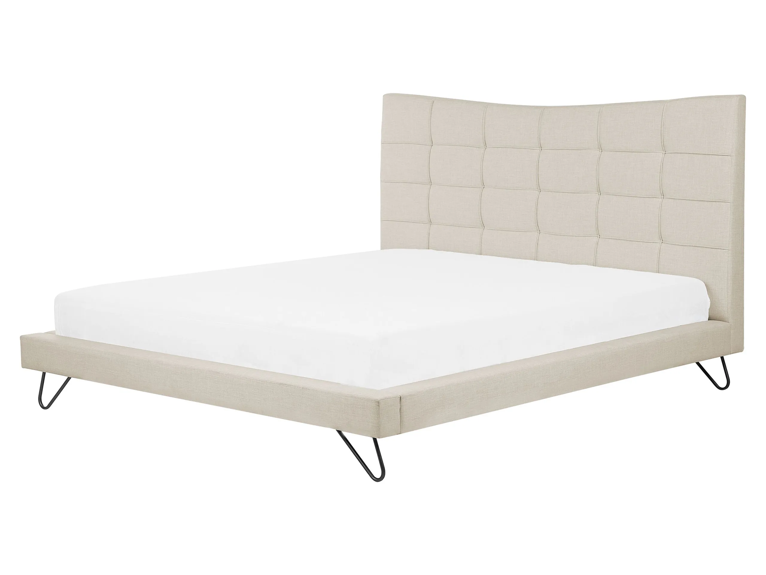 Cama Tela LANNION 160 x 200 cm Beige claro