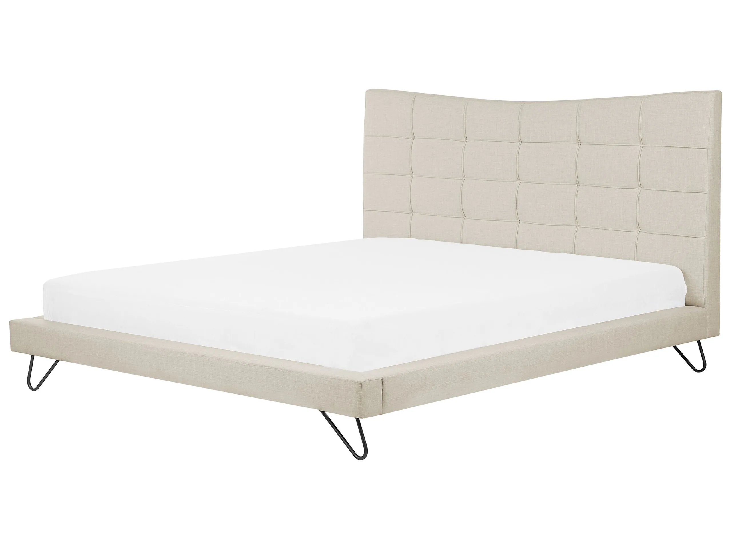 Cama Tela LANNION 180 x 200 cm Beige claro