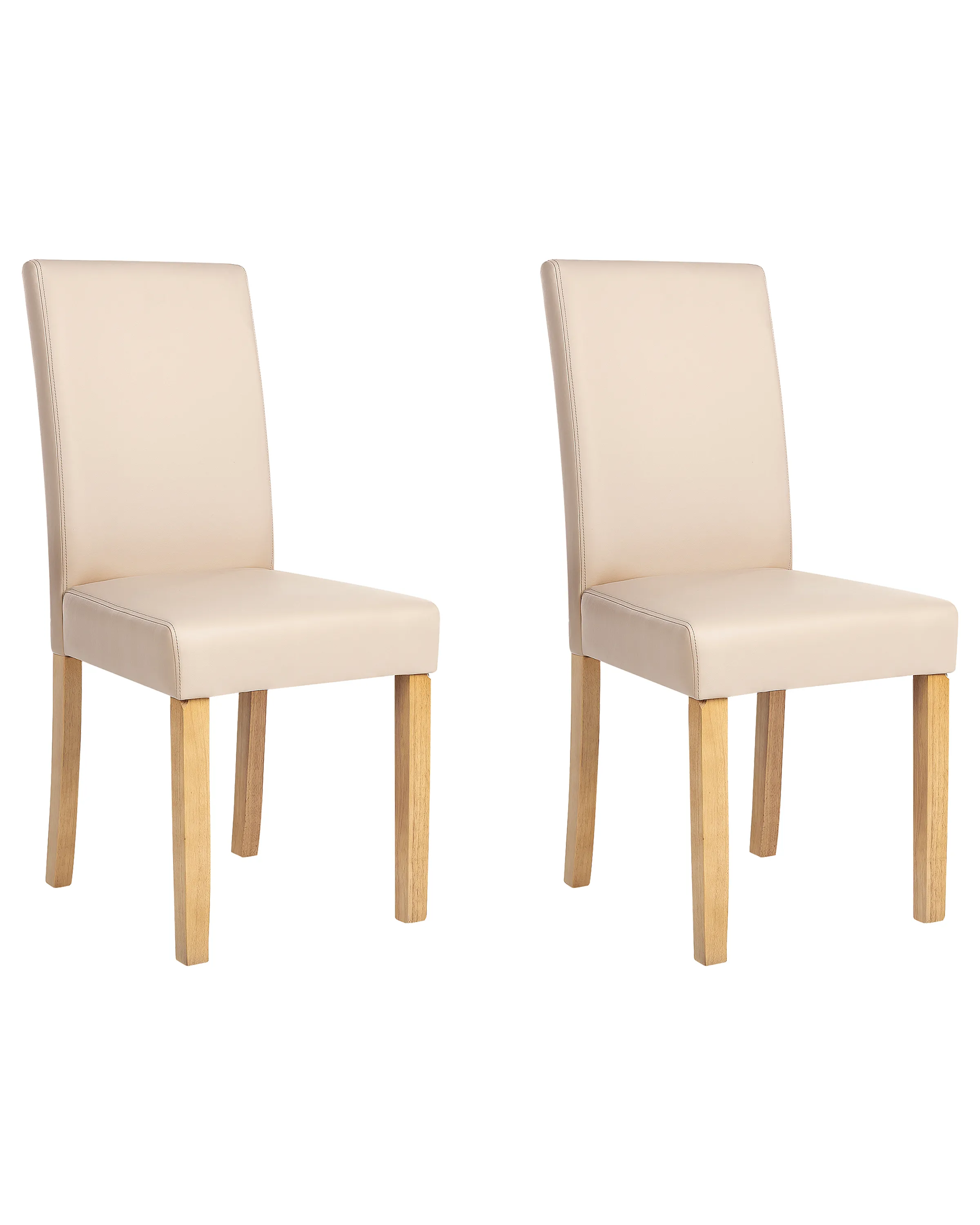 Conjunto de 2 sillas de comedor BROADWAY Piel sintética Beige
