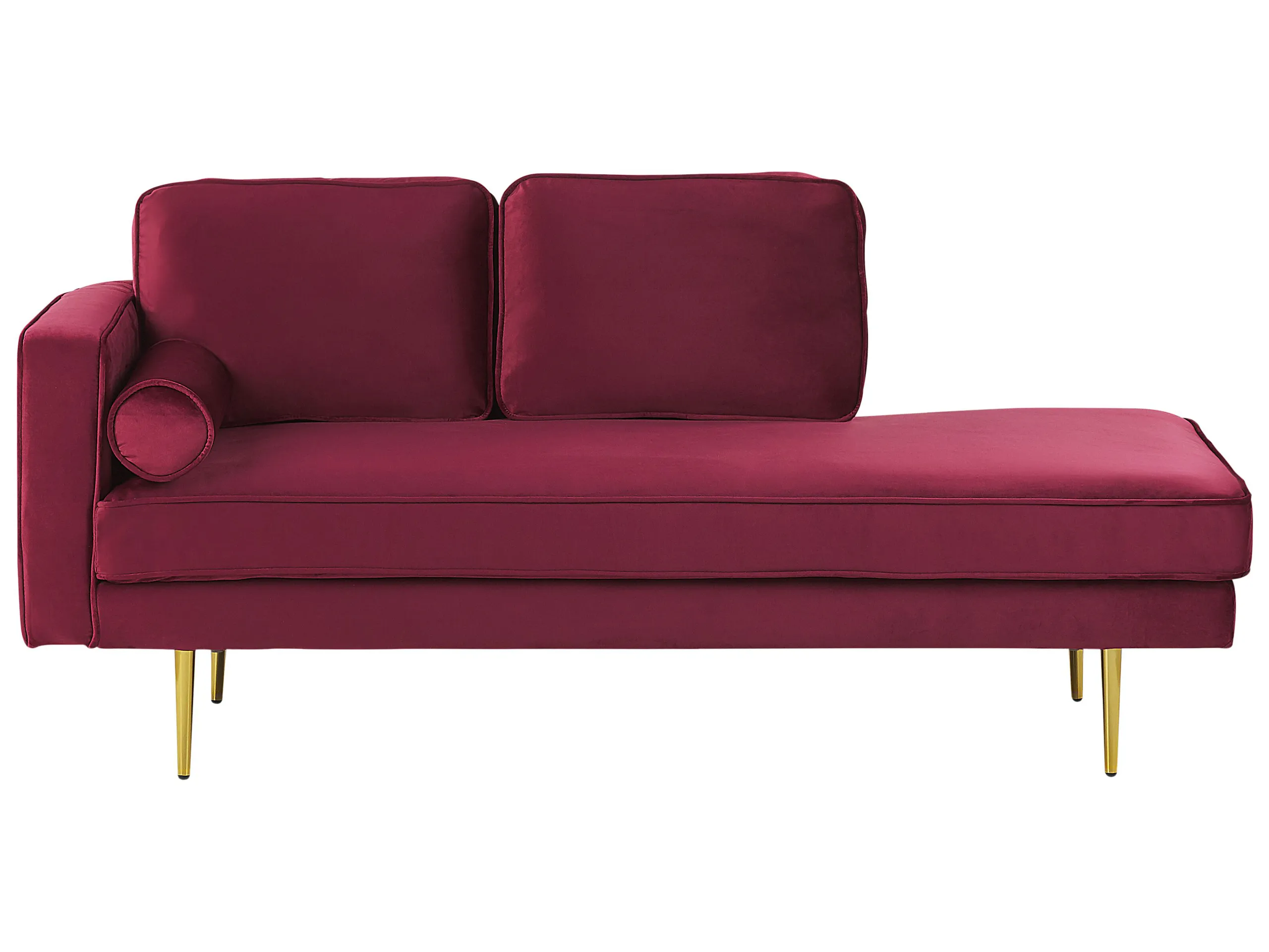 Chaise longue izquierdo MIRAMAS Terciopelo Rojo oscuro