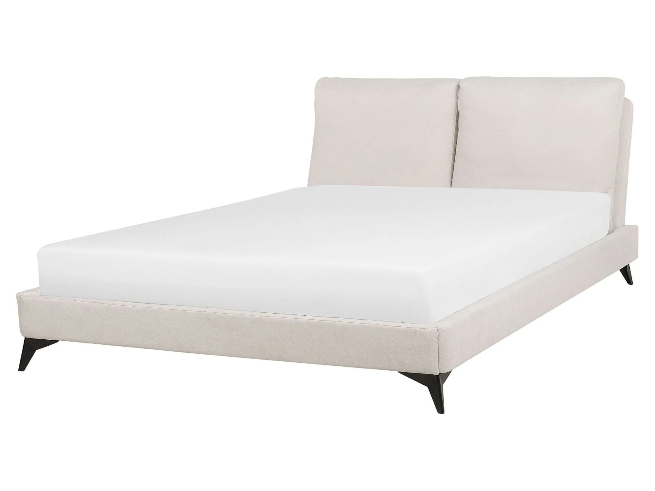 Cama Chenilla MELLE 160 x 200 cm Beige claro