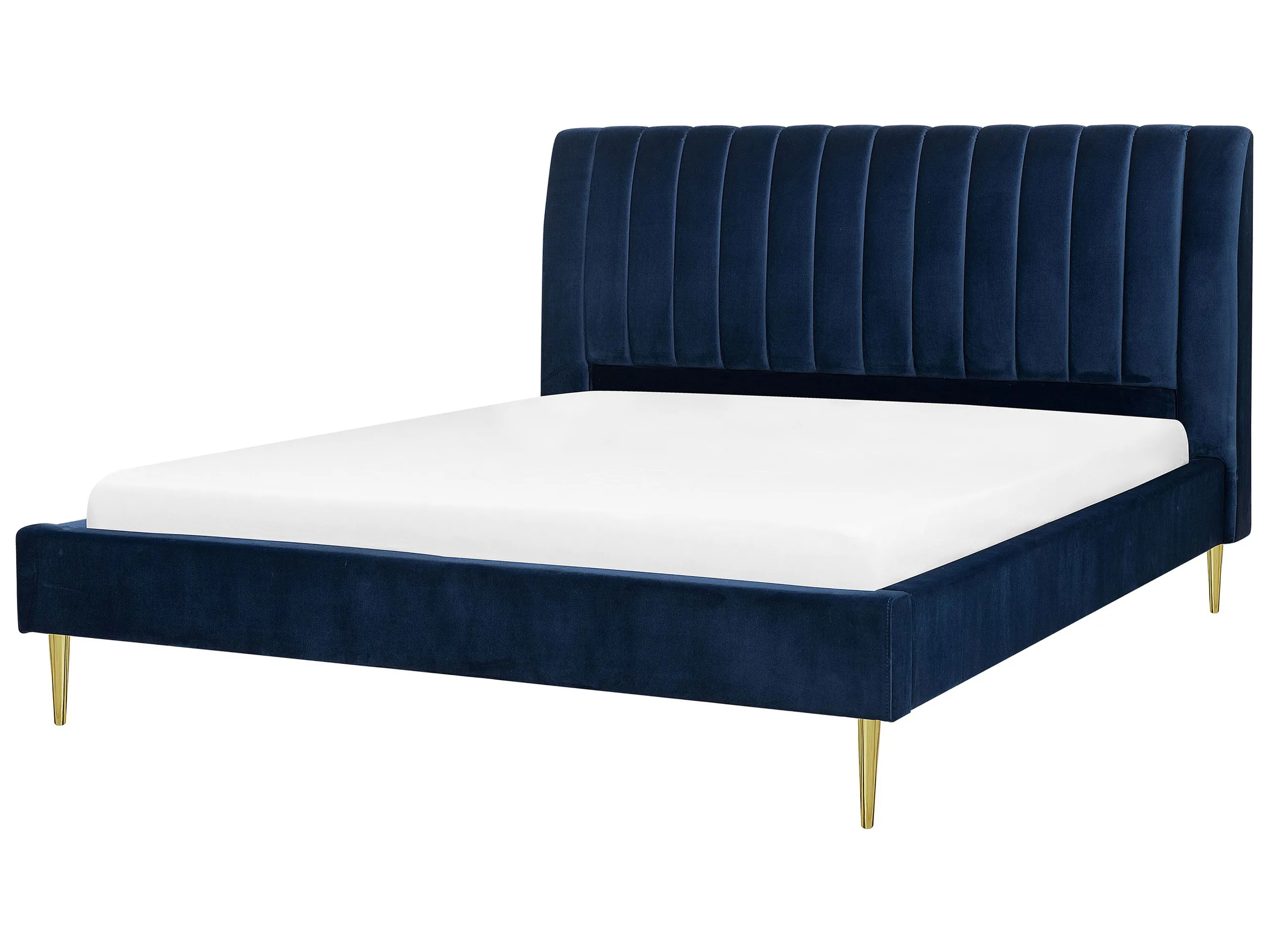 Cama Terciopelo MARVILLE 180 x 200 cm Azul marino