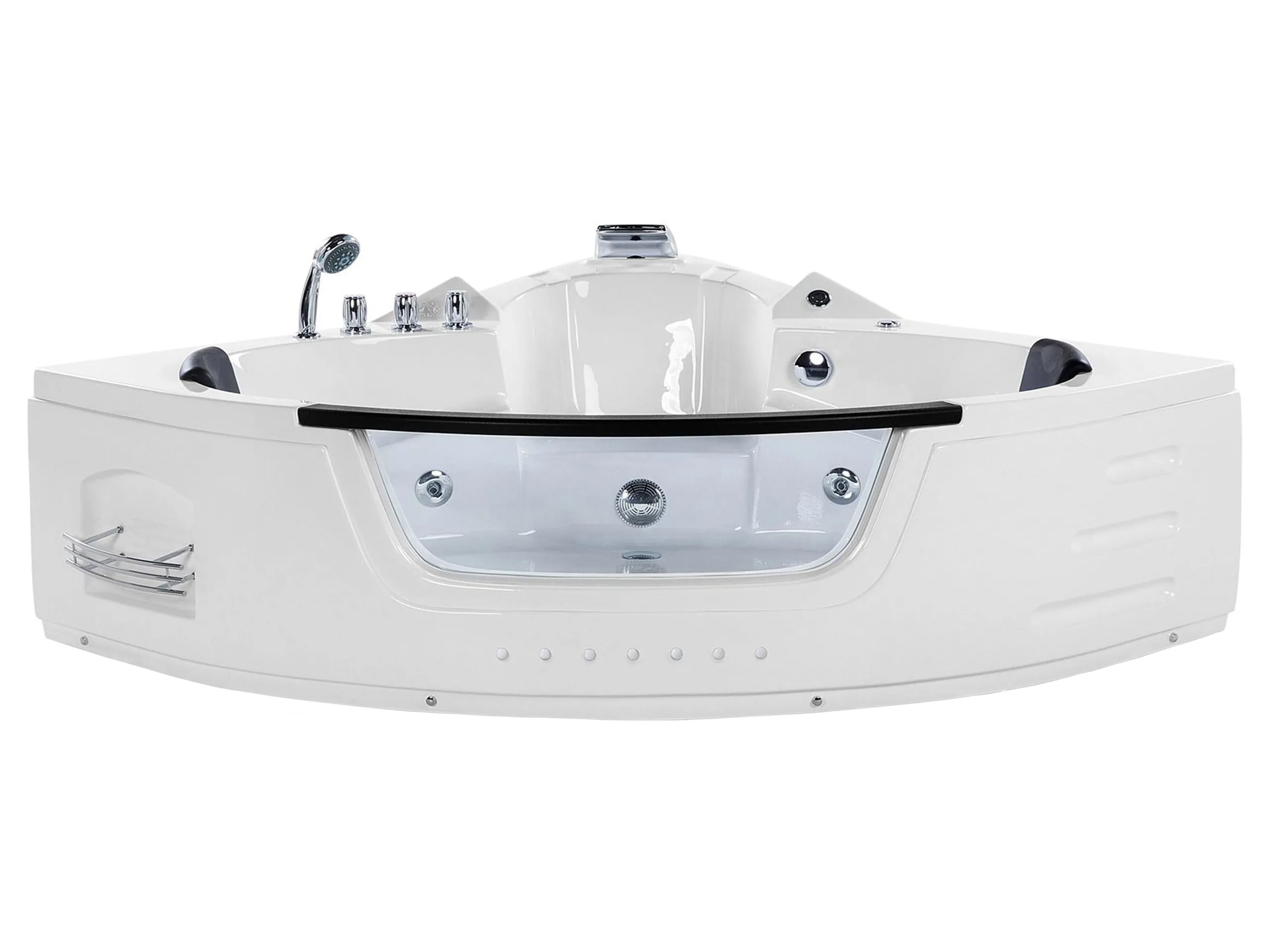 Bañera de hidromasaje LED esquinera MARTINICA 198 x 144 cm Blanco