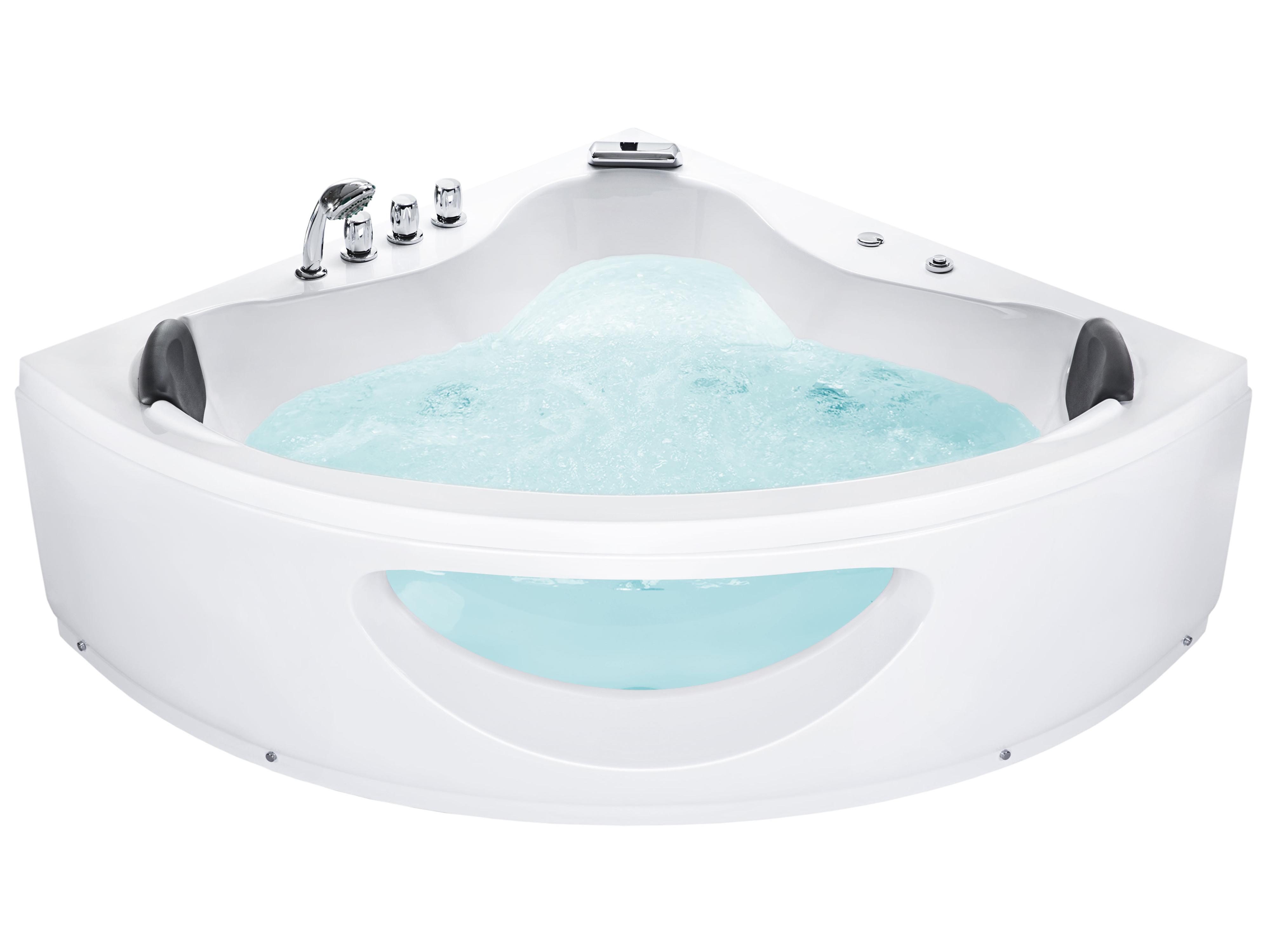 Bañera de hidromasaje LED esquinera TOCOA 205 x 146 cm Blanco