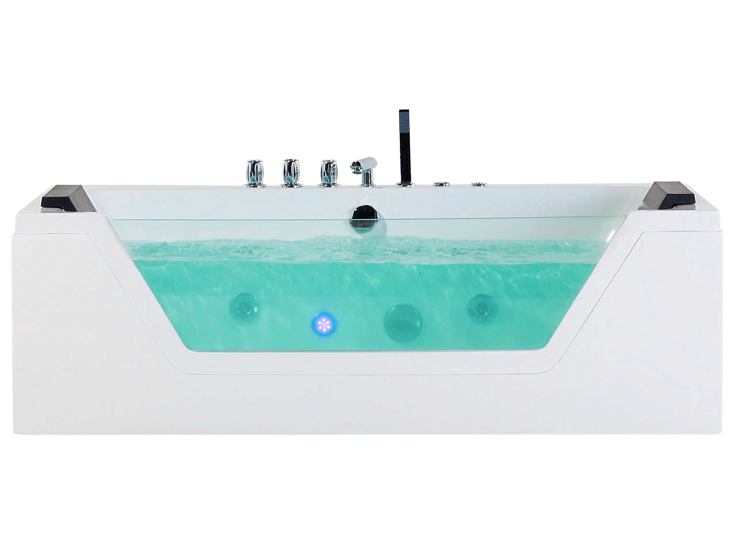 Bañera de hidromasaje LED esquinera SAMANA 153 x 71 cm Blanco