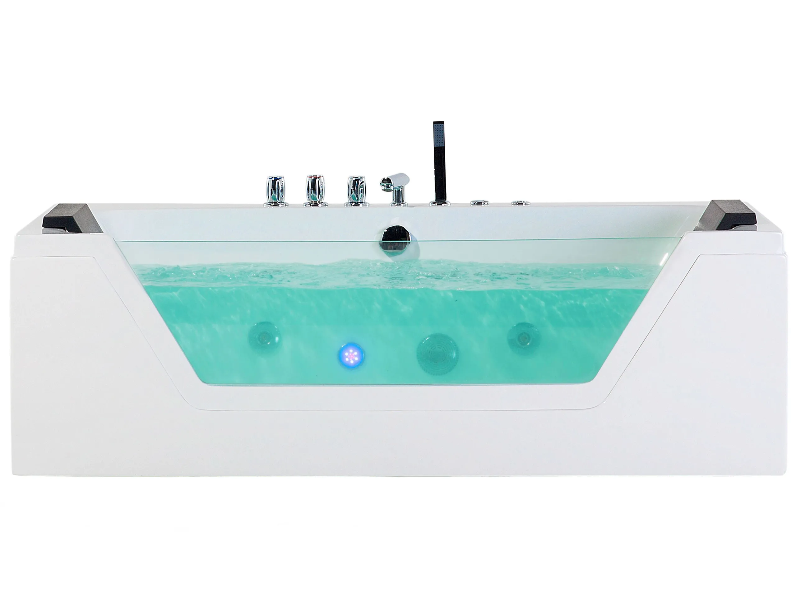 Bañera de hidromasaje LED esquinera SAMANA 162 x 76 cm Blanco