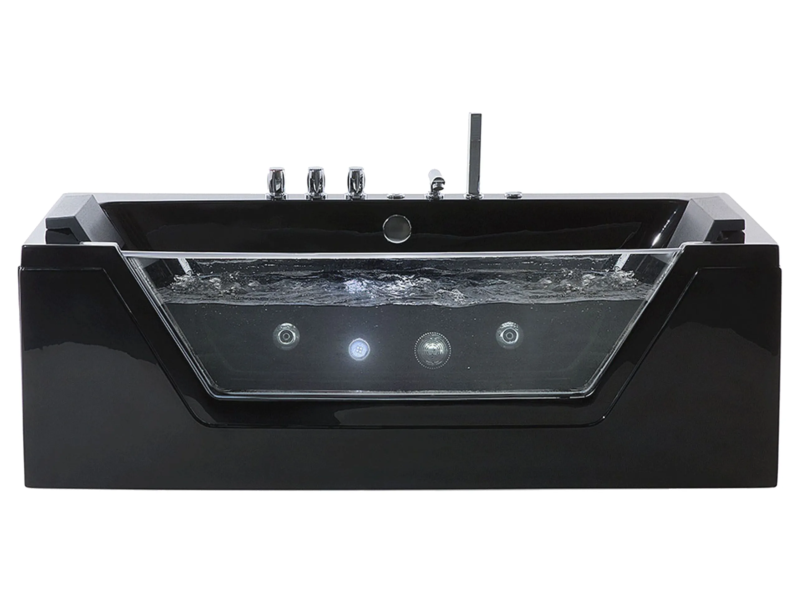 Bañera de hidromasaje LED esquinera SAMANA 162 x 76 cm Negro