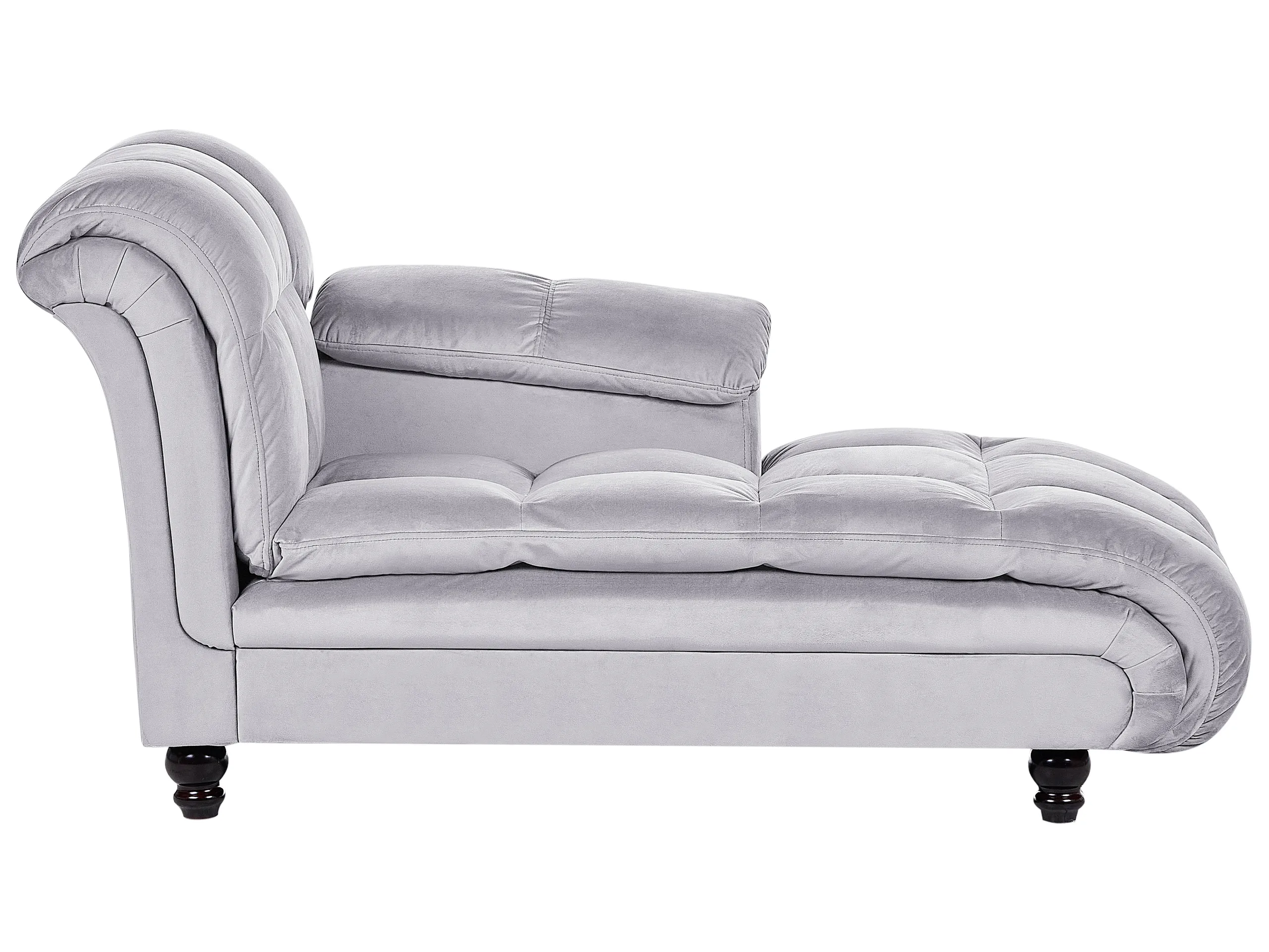 Chaise longue izquierdo LORMONT Terciopelo Gris claro