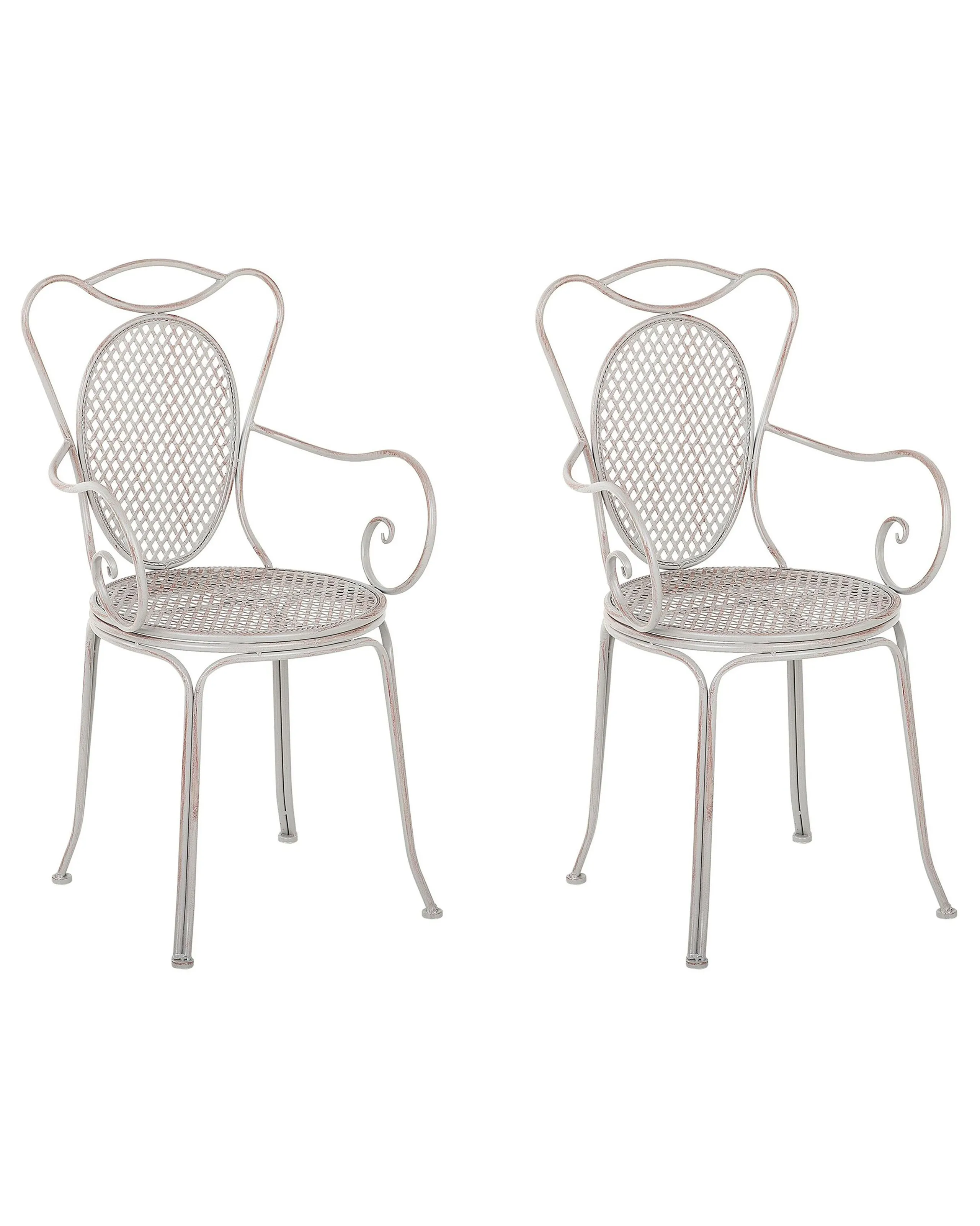 Conjunto de 2 sillas de jardín CILENTO Metal Gris