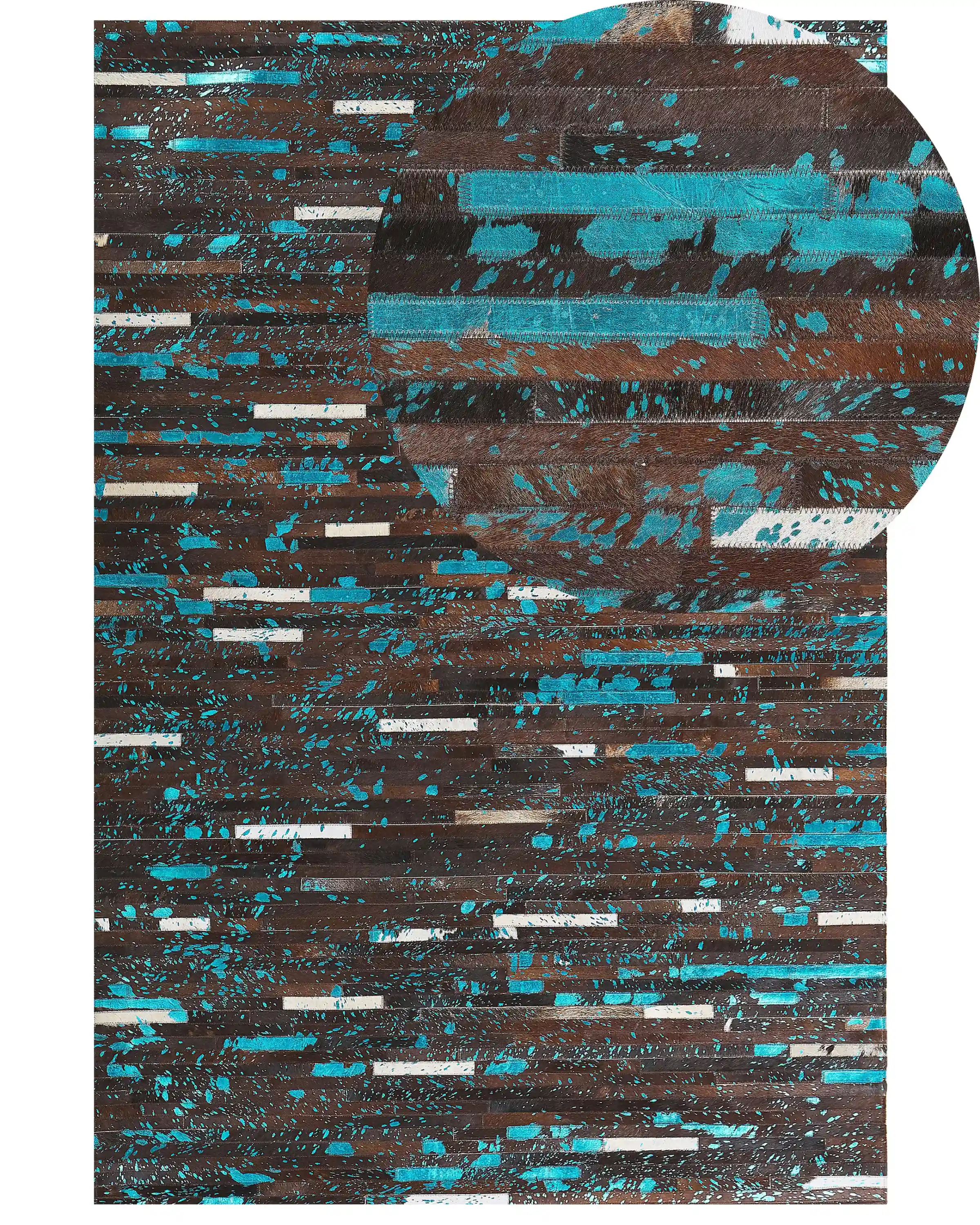 Alfombra KISIR Marrón oscuro 140 x 200 cm Piel