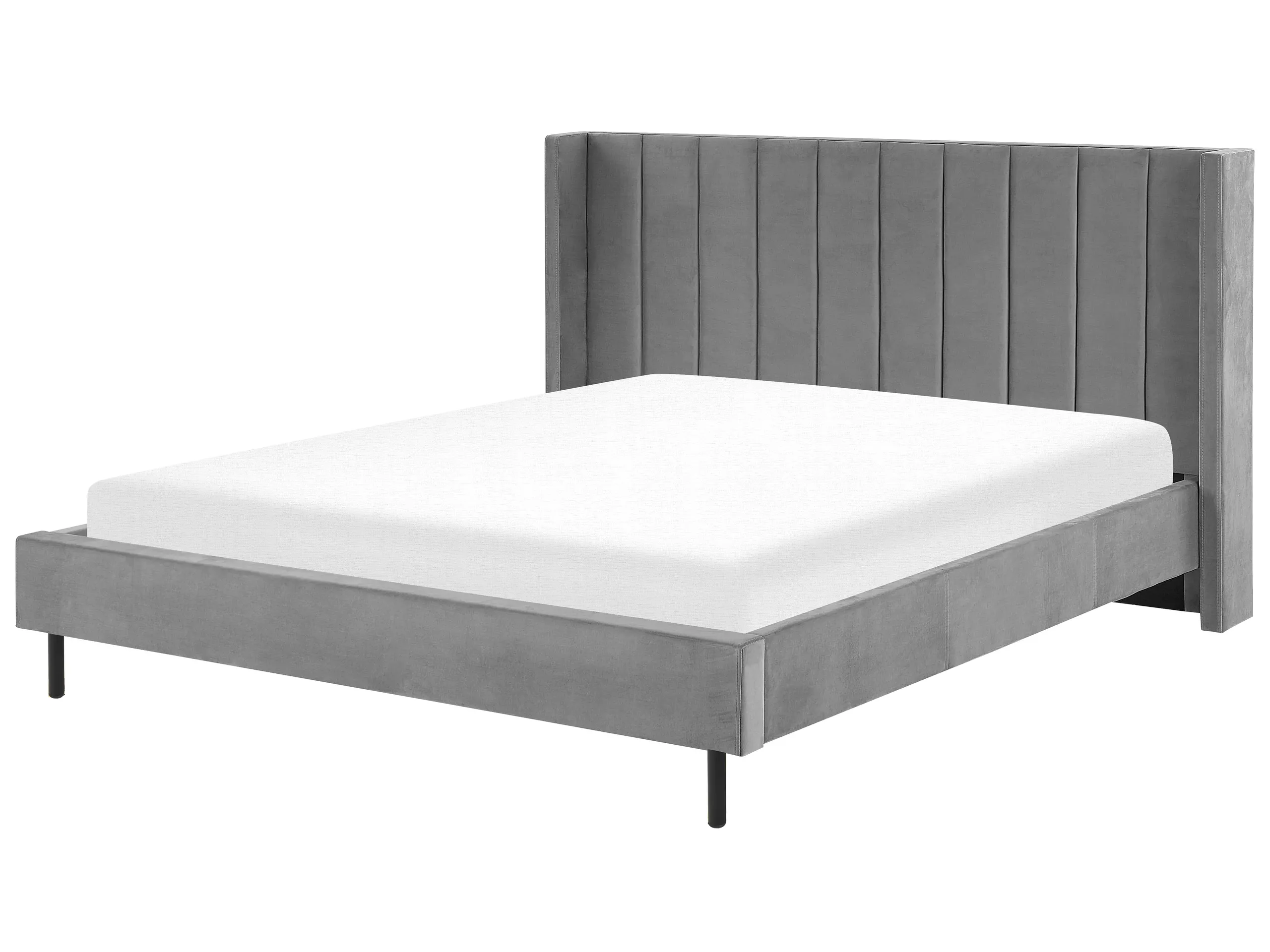 Cama Terciopelo VILLETTE 180 x 200 cm Gris