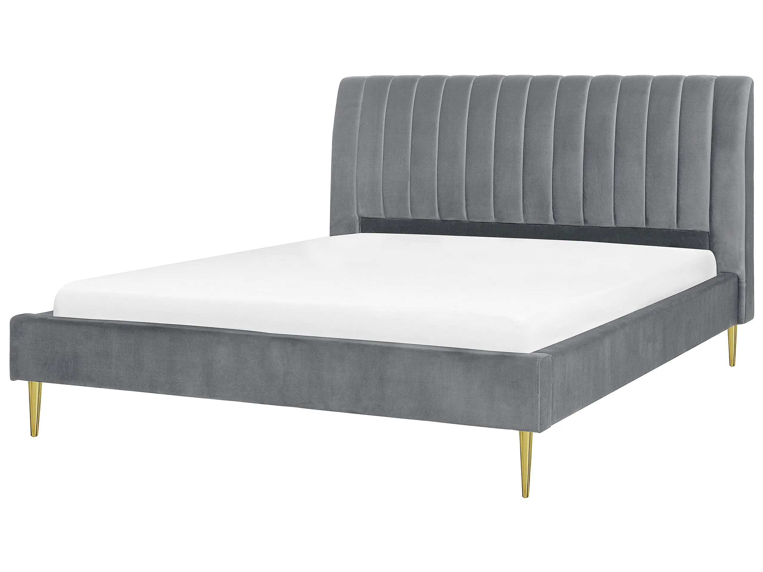 Cama Terciopelo MARVILLE 180 x 200 cm Gris