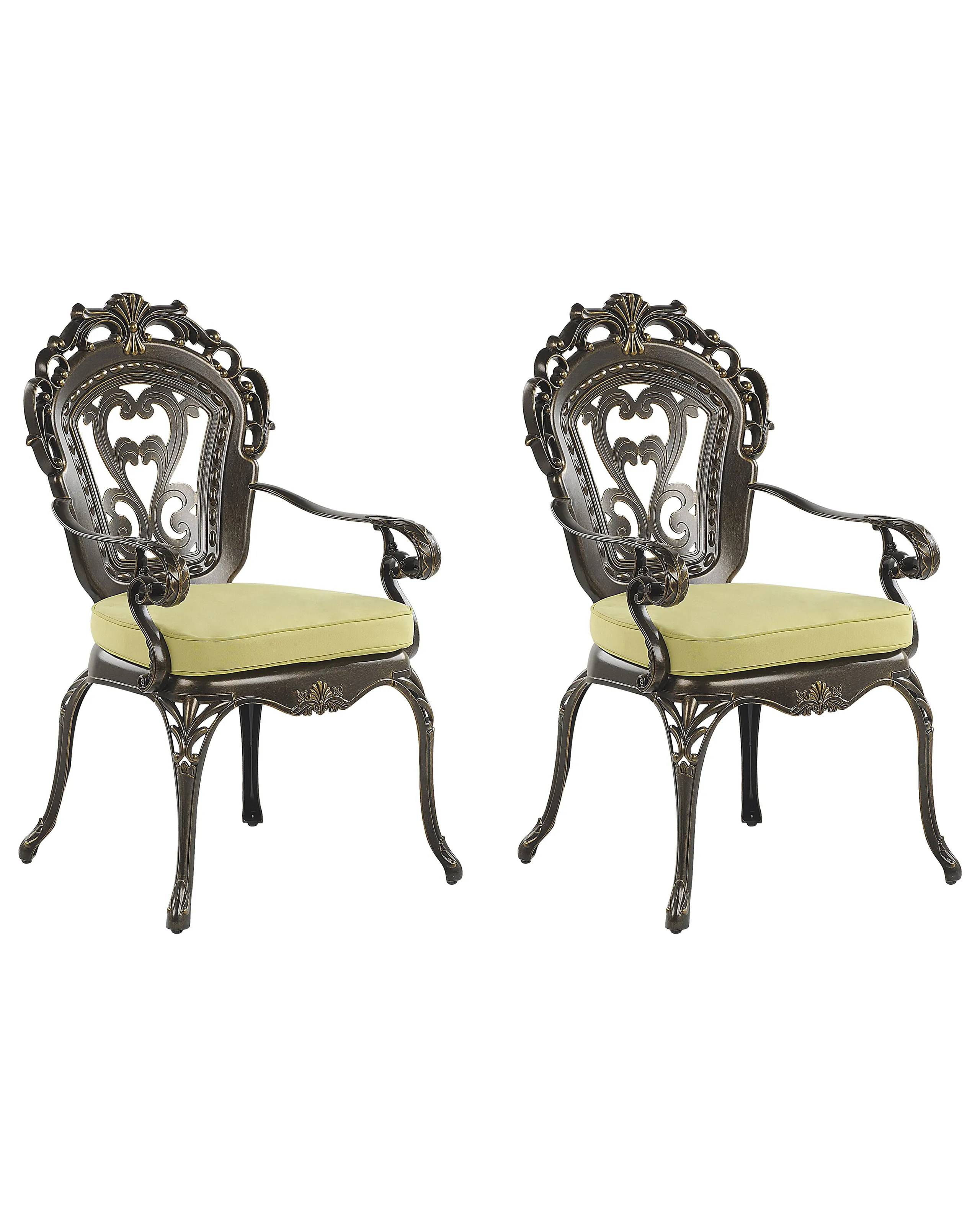 Conjunto de 2 sillas de jardín con cojines SAPRI Metal Marrón oscuro
