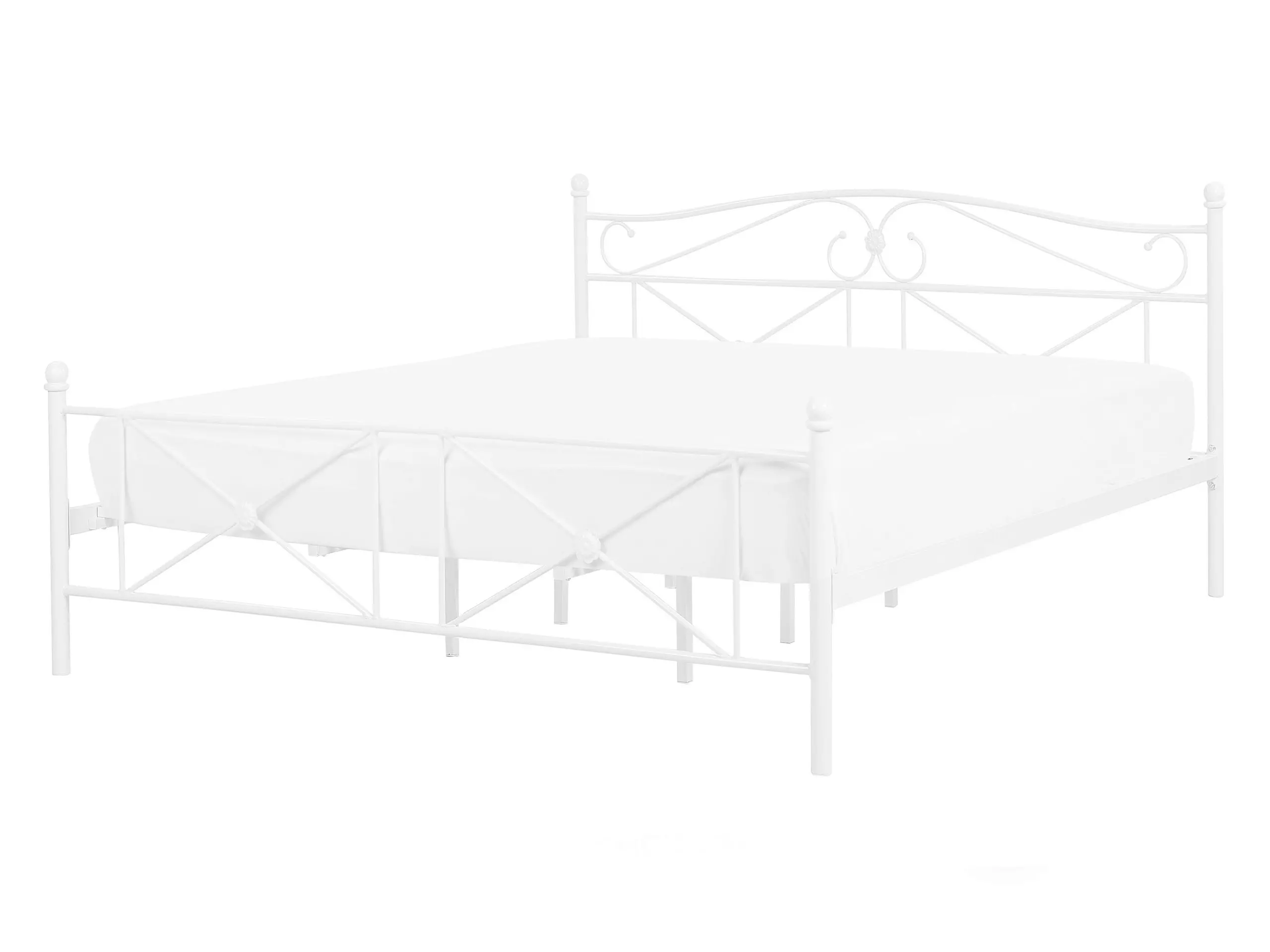 Cama Metal RODEZ 140 x 200 cm Blanco