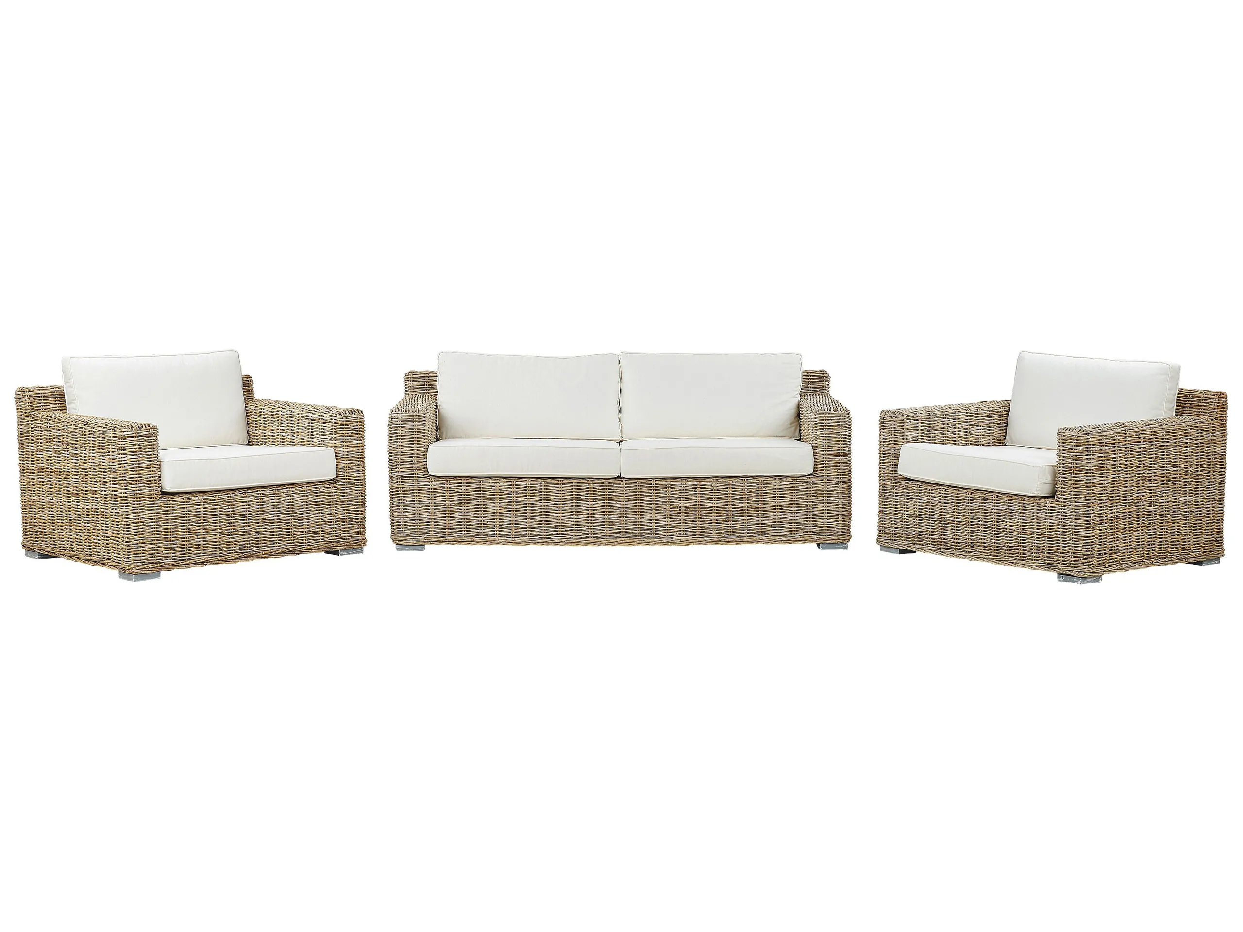 Garden Sofa Set 4 Seater ARDEA Rattan Light Brown