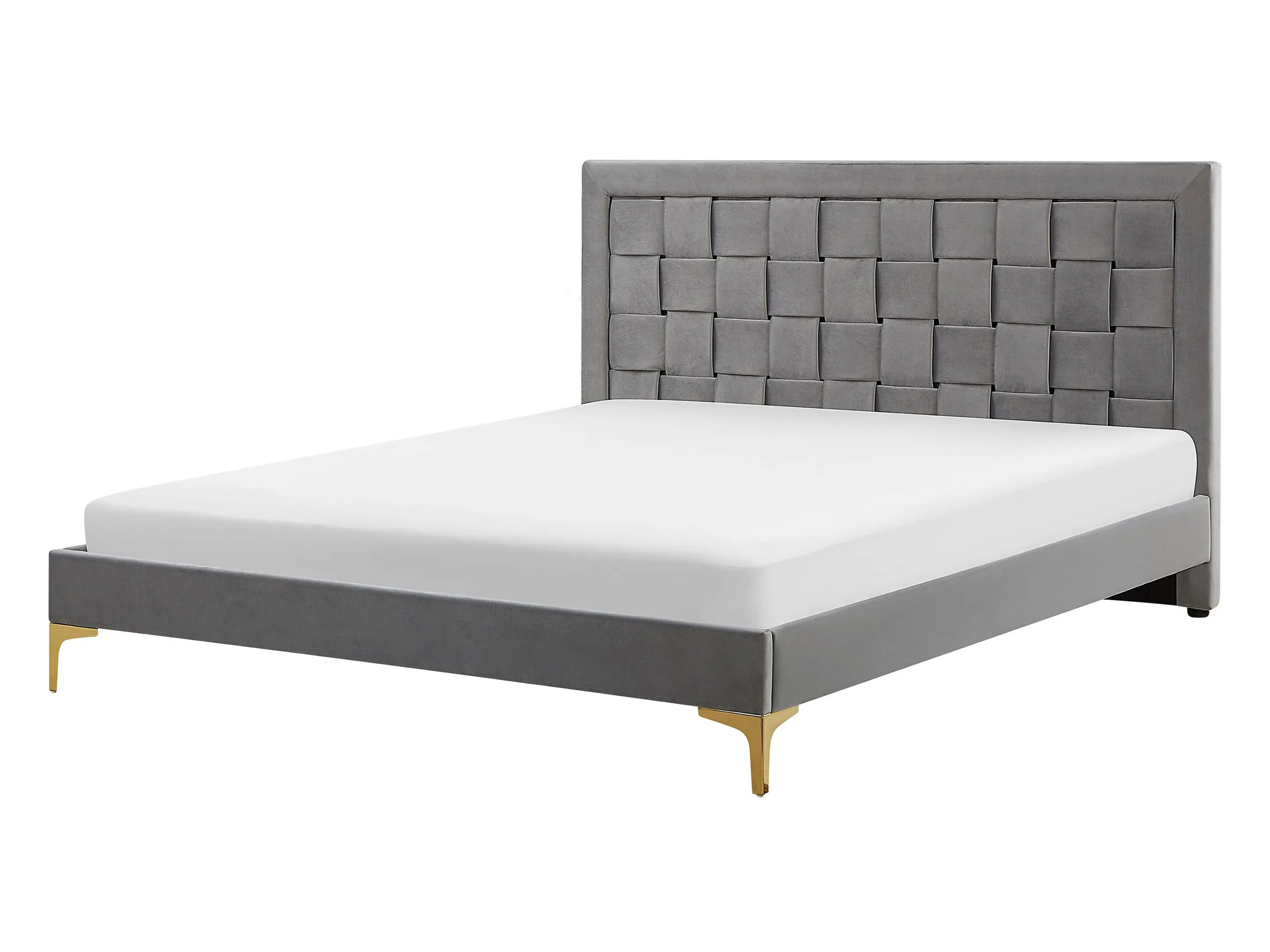 Cama Terciopelo LIMOUX 140 x 200 cm Gris