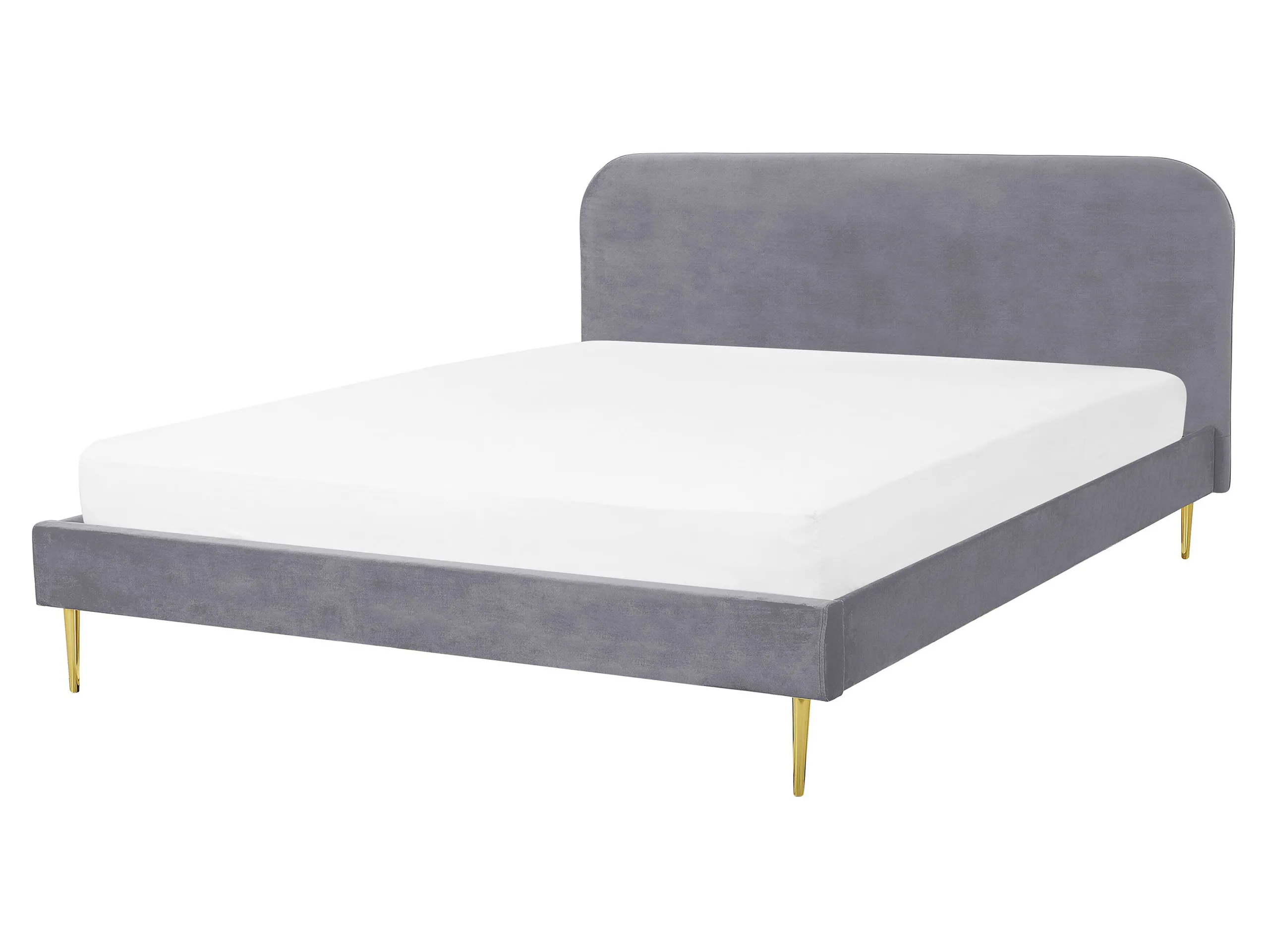 Cama Terciopelo FLAYAT 160 x 200 cm Gris