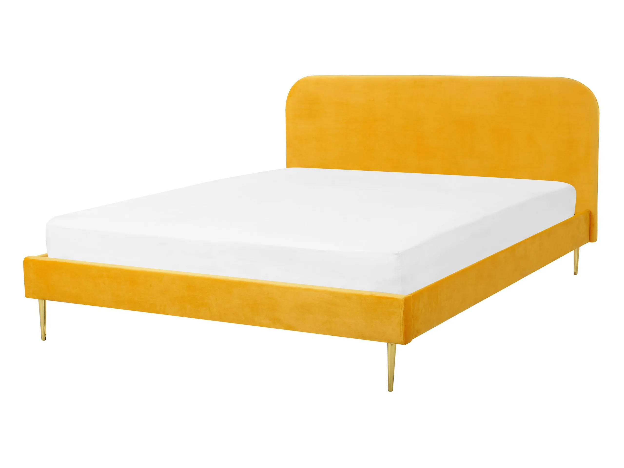 Cama Terciopelo FLAYAT 140 x 200 cm Amarillo