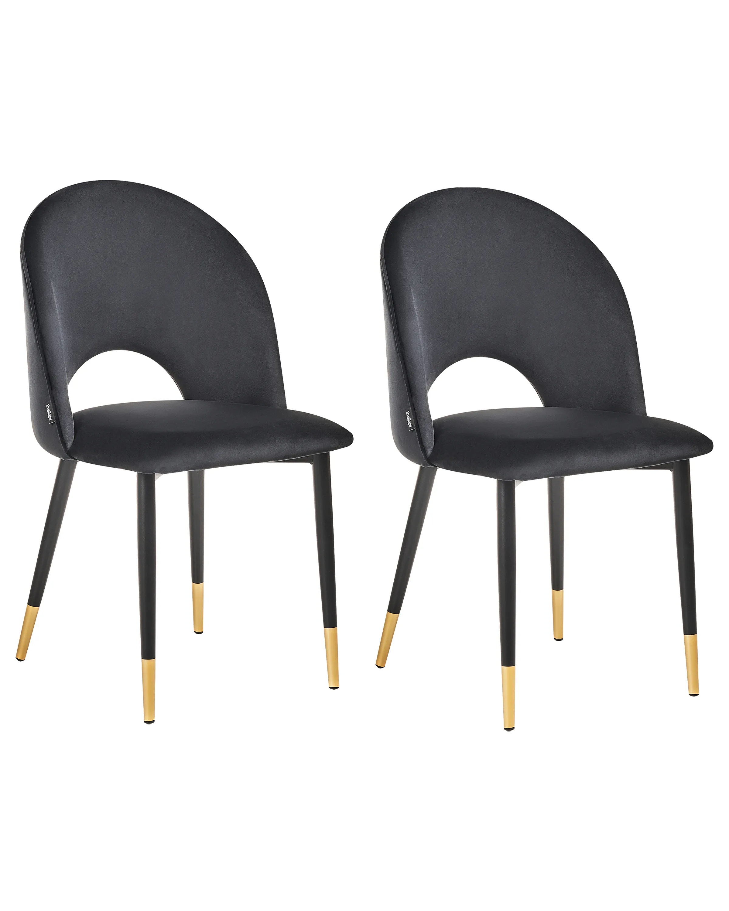 Conjunto de 2 sillas de comedor MAGALIA Terciopelo Negro
