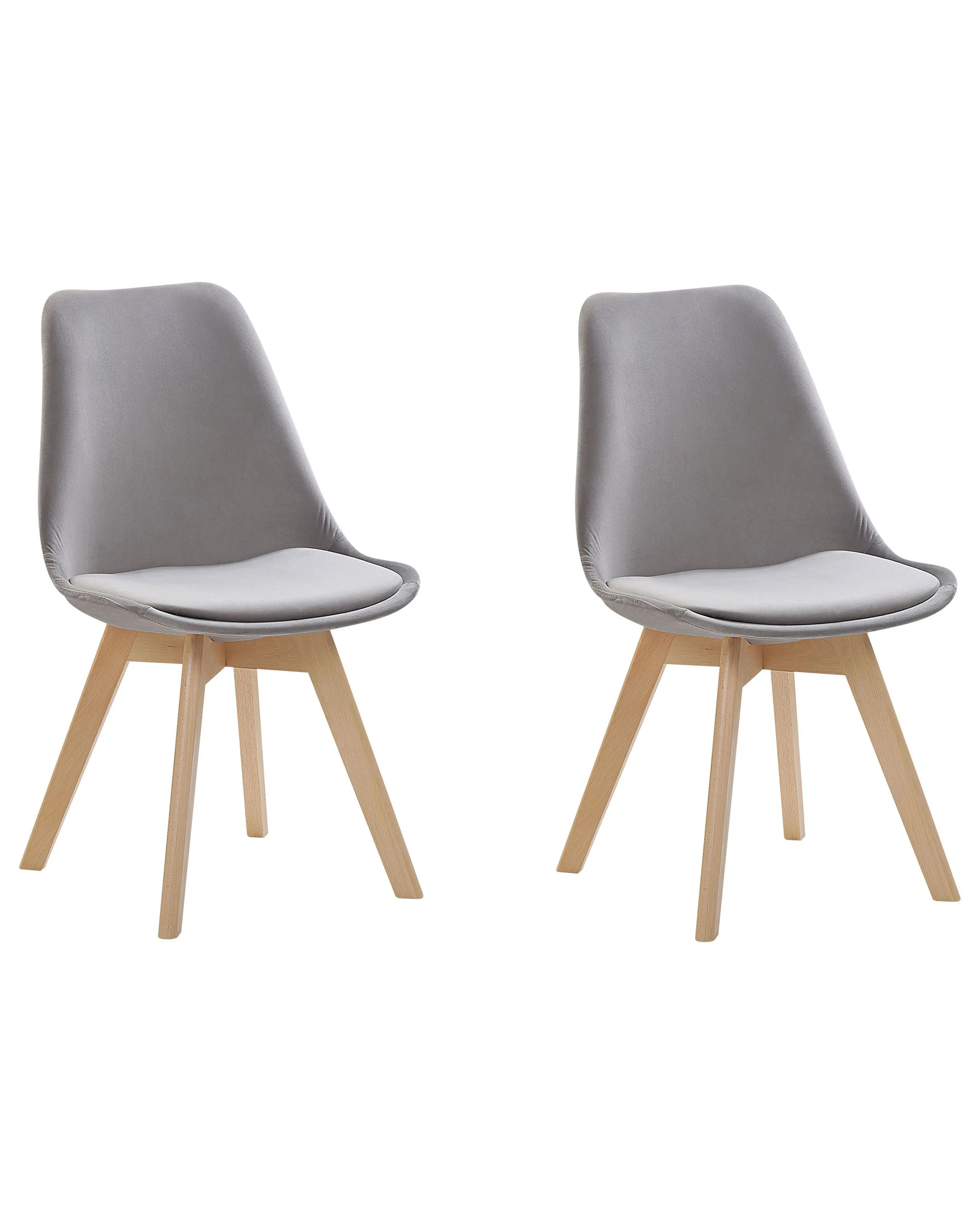 Conjunto de 2 sillas de comedor DAKOTA II Terciopelo Gris
