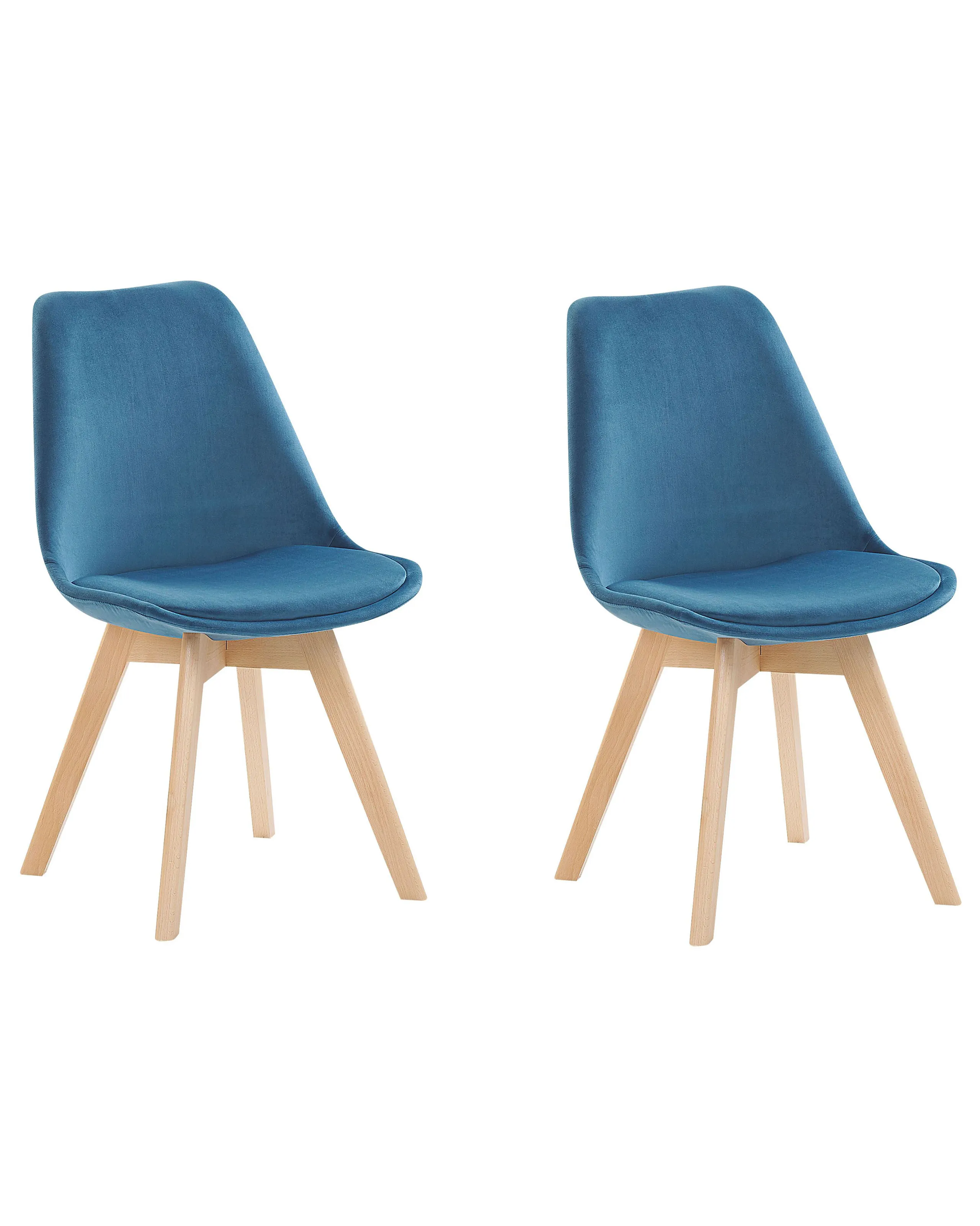 Conjunto de 2 sillas de comedor DAKOTA II Terciopelo Azul