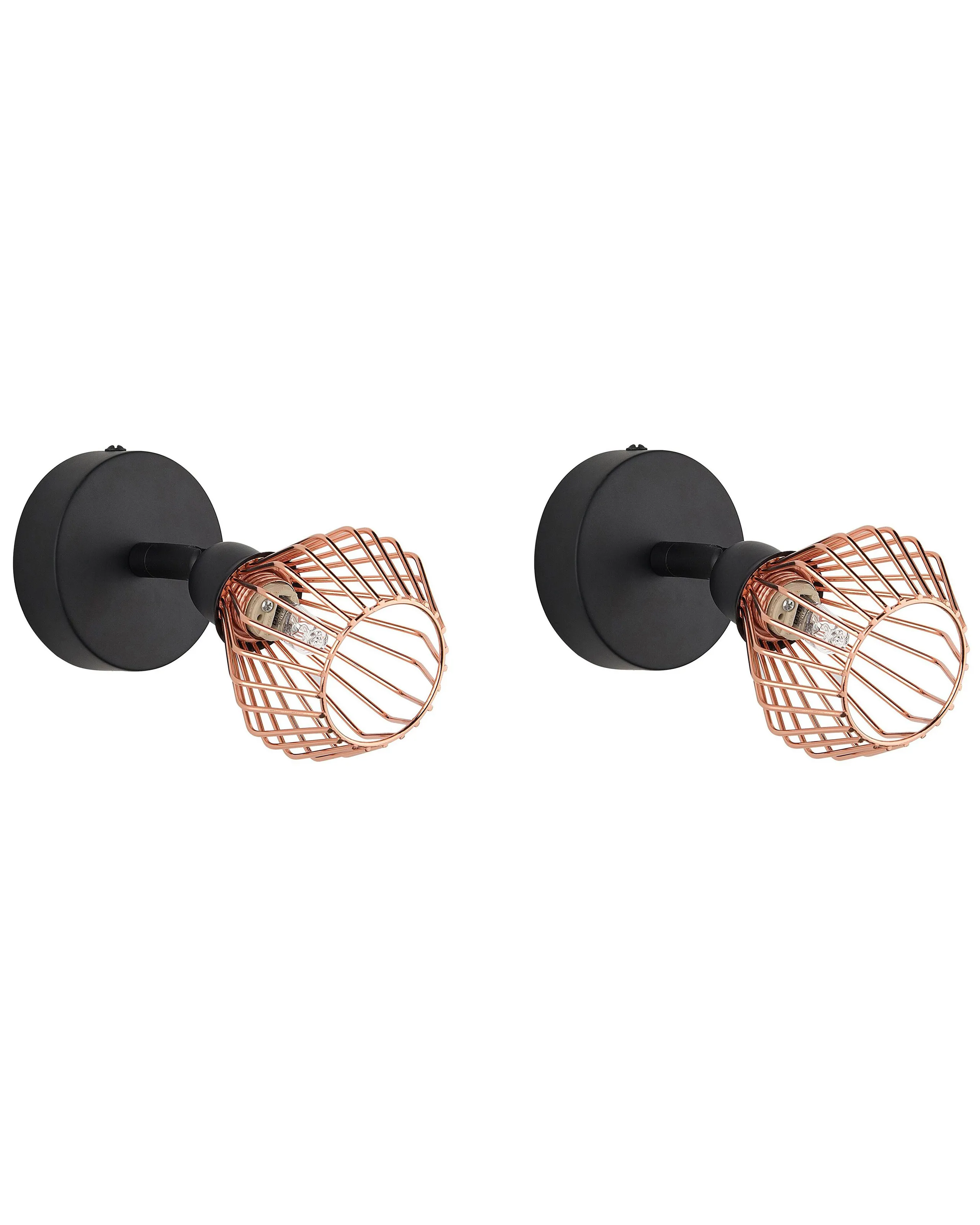 Conjunto de 2 lámparas de foco VOLGA ajustable Metal Negro