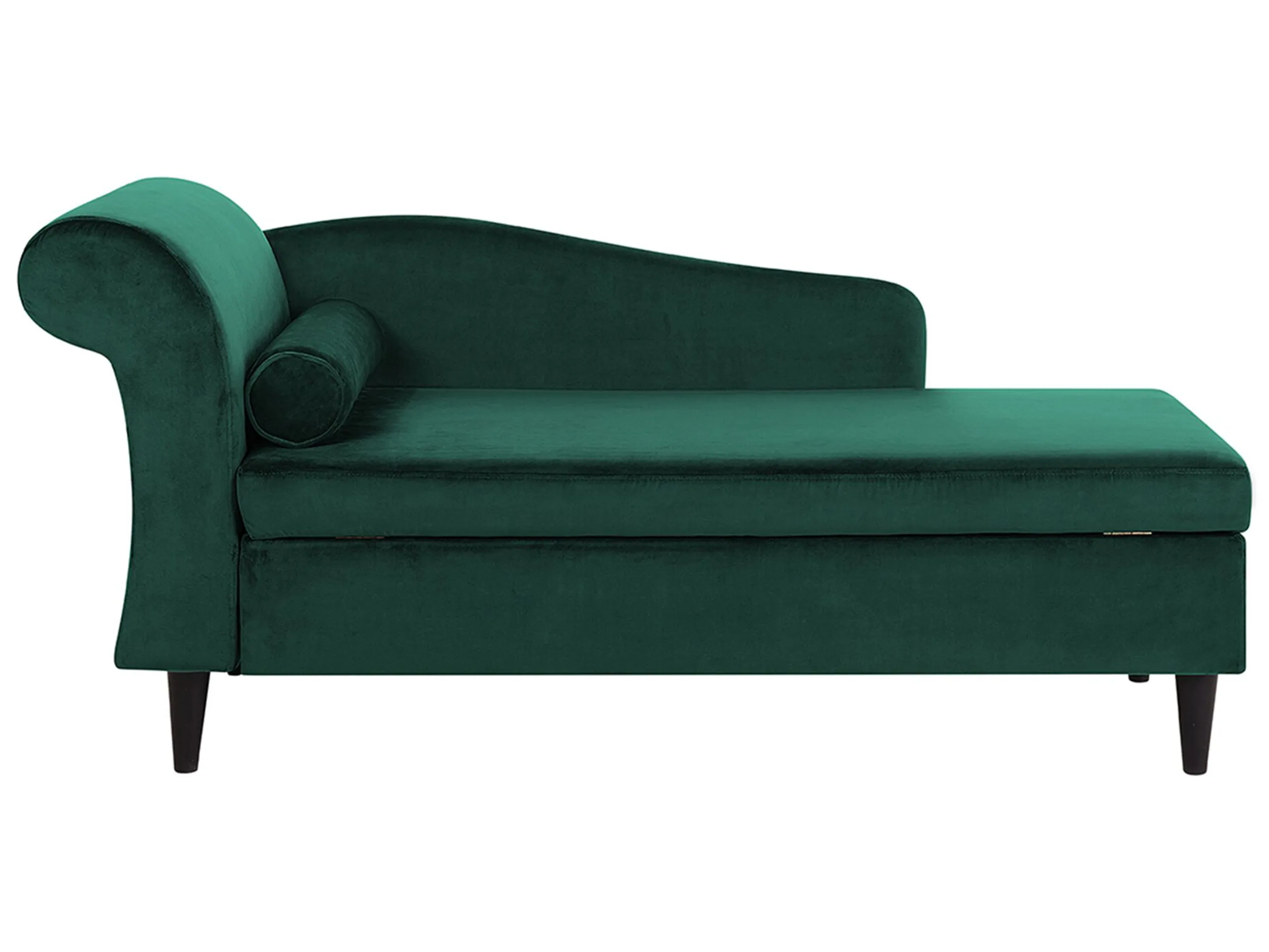 Chaise longue izquierdo LUIRO Terciopelo Verde esmeralda con almacenaje