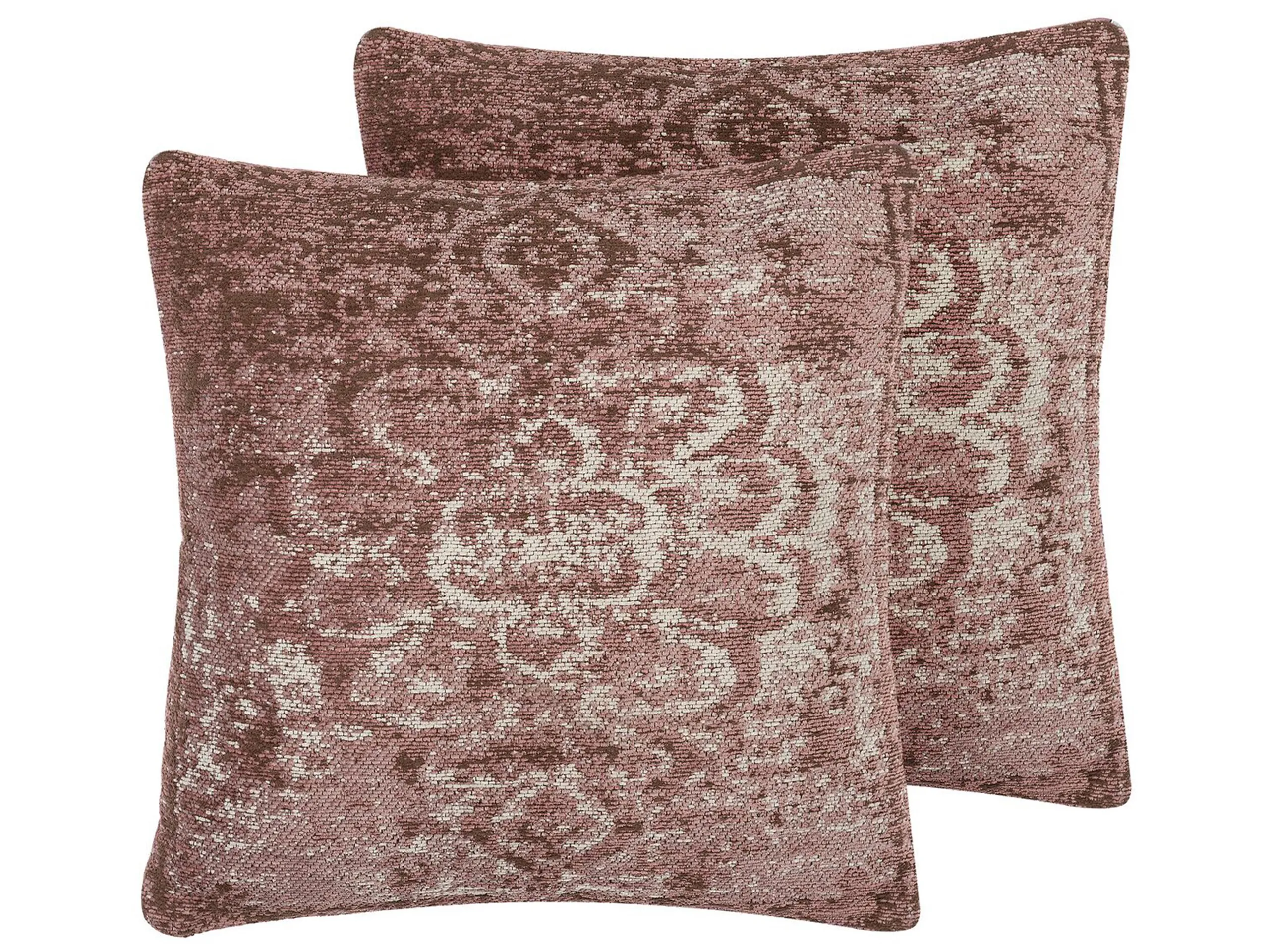 Conjunto de 2 cojines decorativos VAKAYAR Algodón 45 x 45 cm Rosa Patrón floral