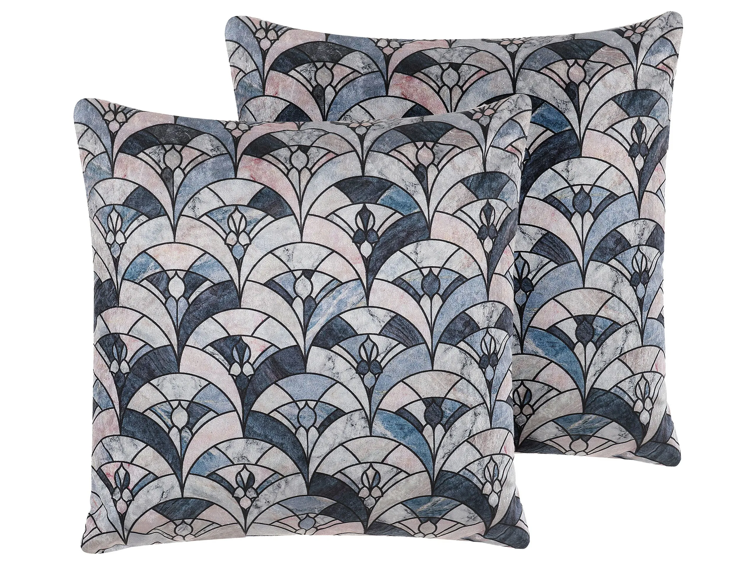Conjunto de 2 cojines decorativos KOODAL 45 x 45 cm Multicolor Patrón geométrico