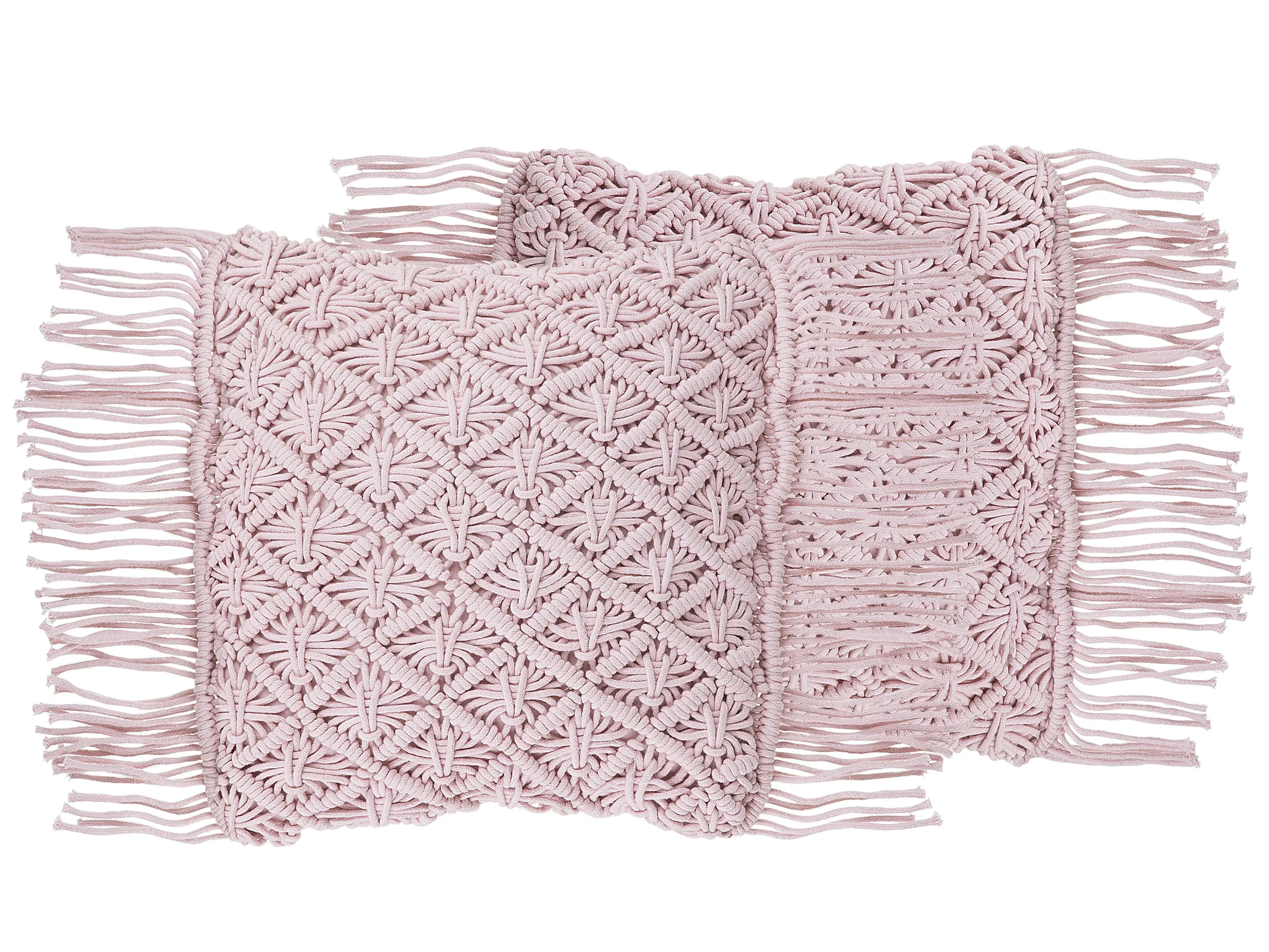 Conjunto de 2 cojines decorativos YANIKLAR Algodón 40 x 40 cm Rosa Patrón geométrico