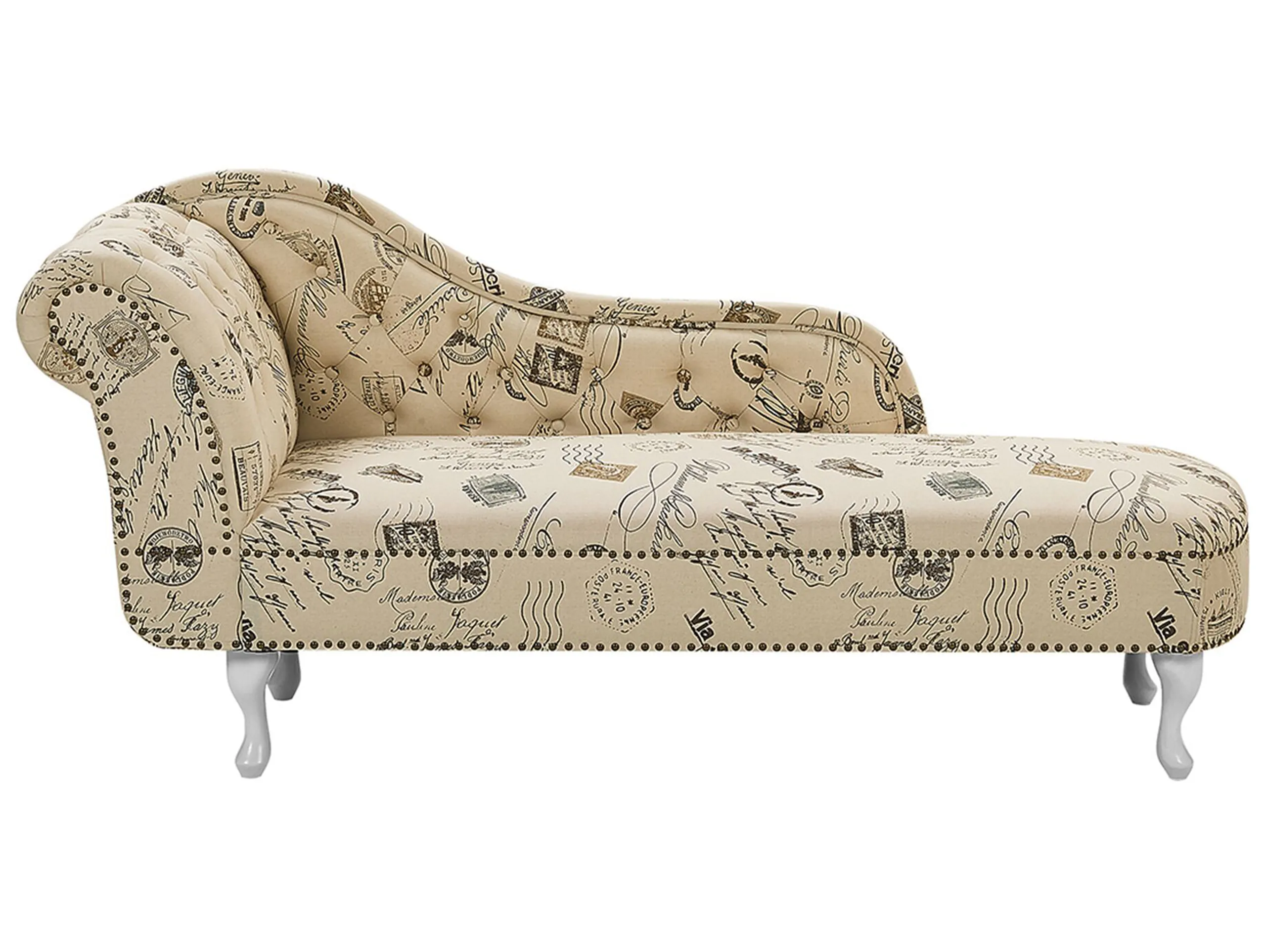 Chaise longue izquierdo NIMES Tela Beige