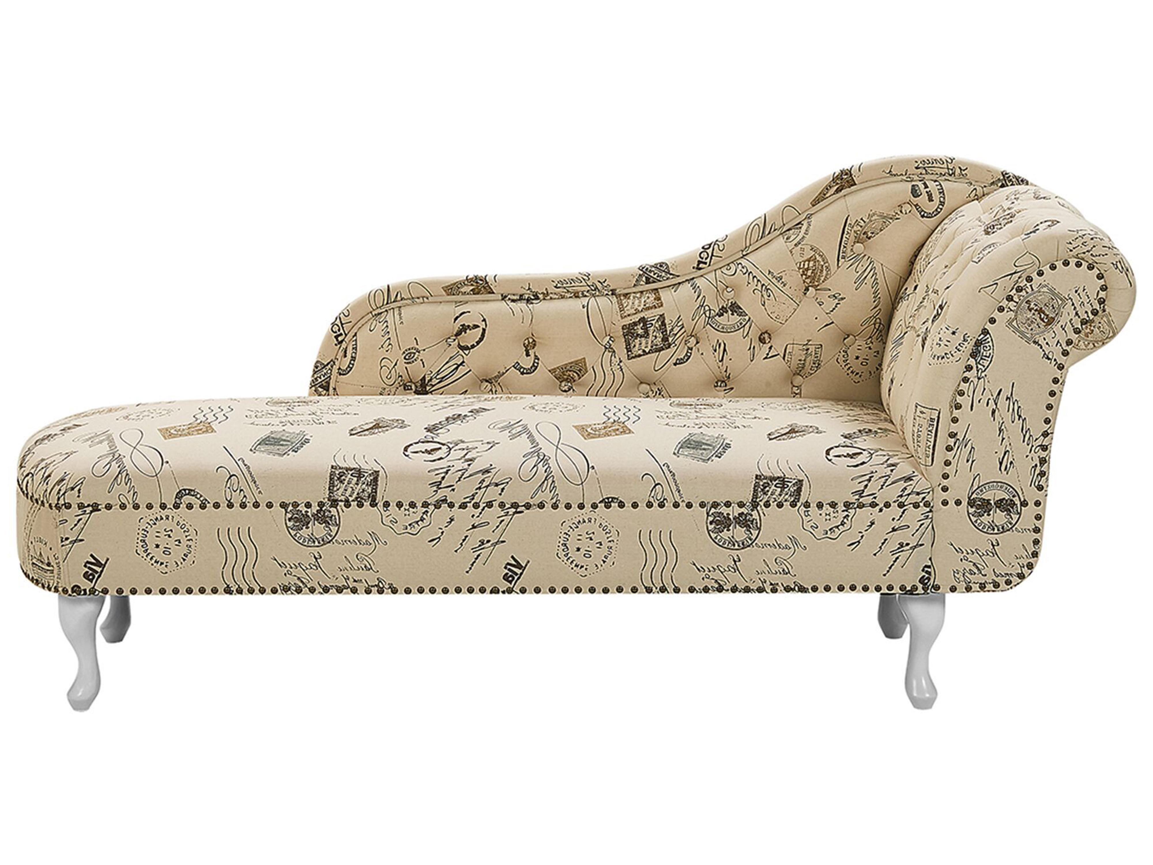 Chaise longue derecho NIMES Tela Beige